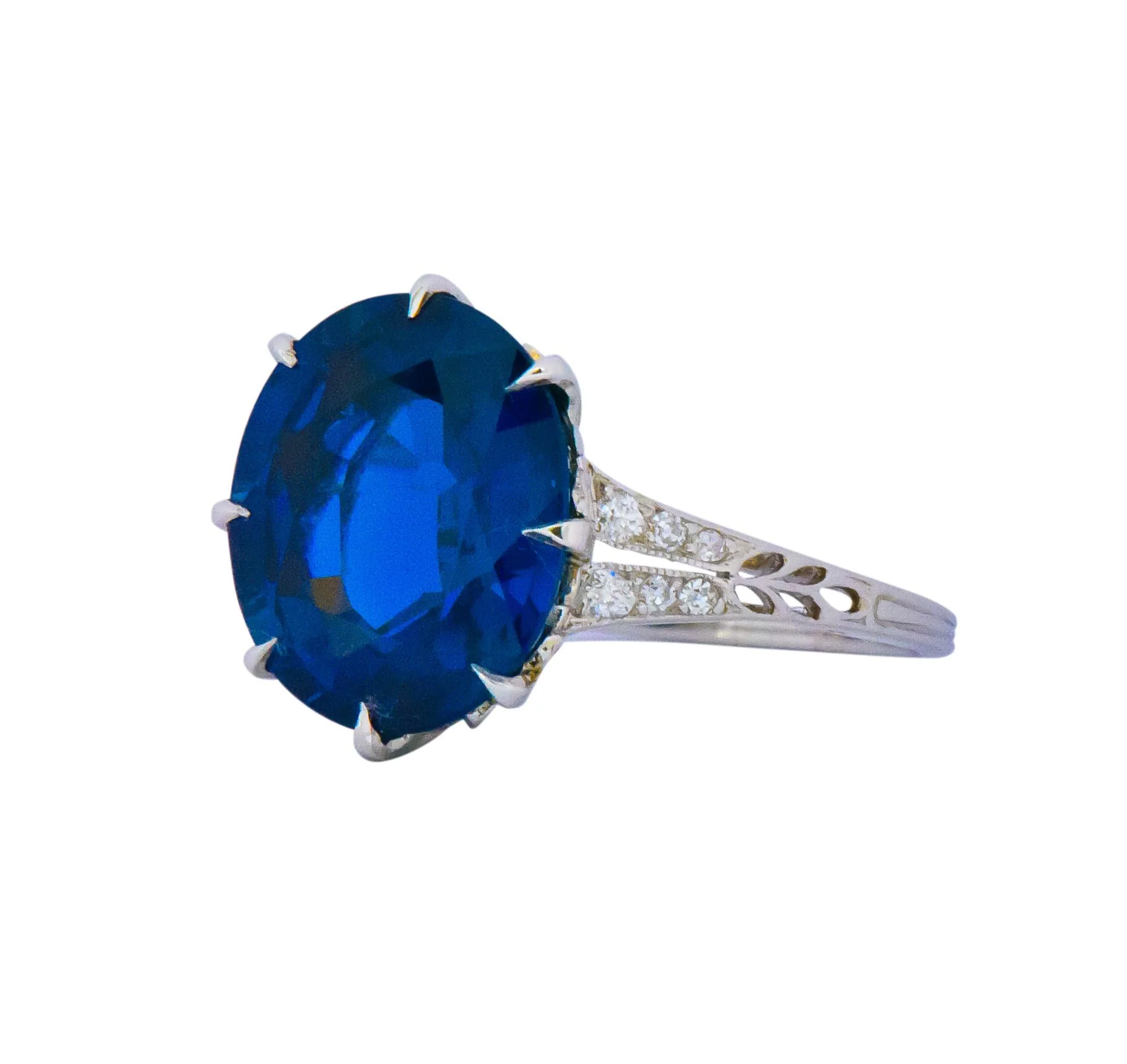 Belle Époque 6.78 CTW Sapphire Diamond Platinum Ring AGL