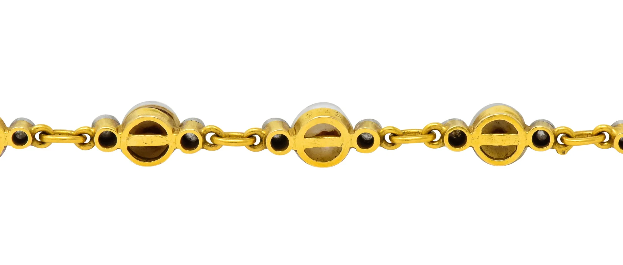 Belle Epoque French Pearl Diamond Platinum 18 Karat Gold Bracelet Circa 1910 - Image 6