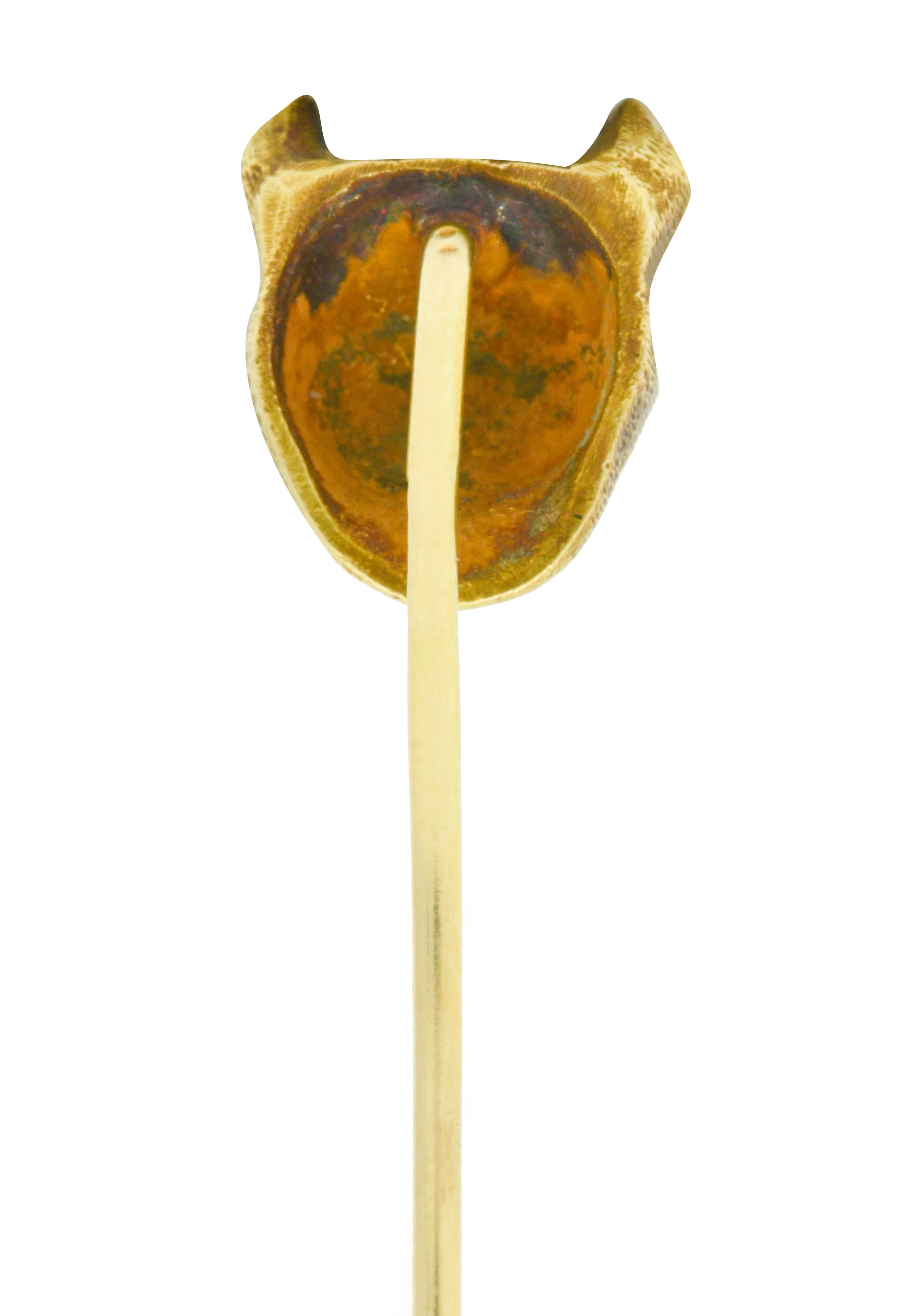 Bippart & Co. Art Nouveau Ruby 14 Karat Gold French Bulldog Stickpin - Image 3