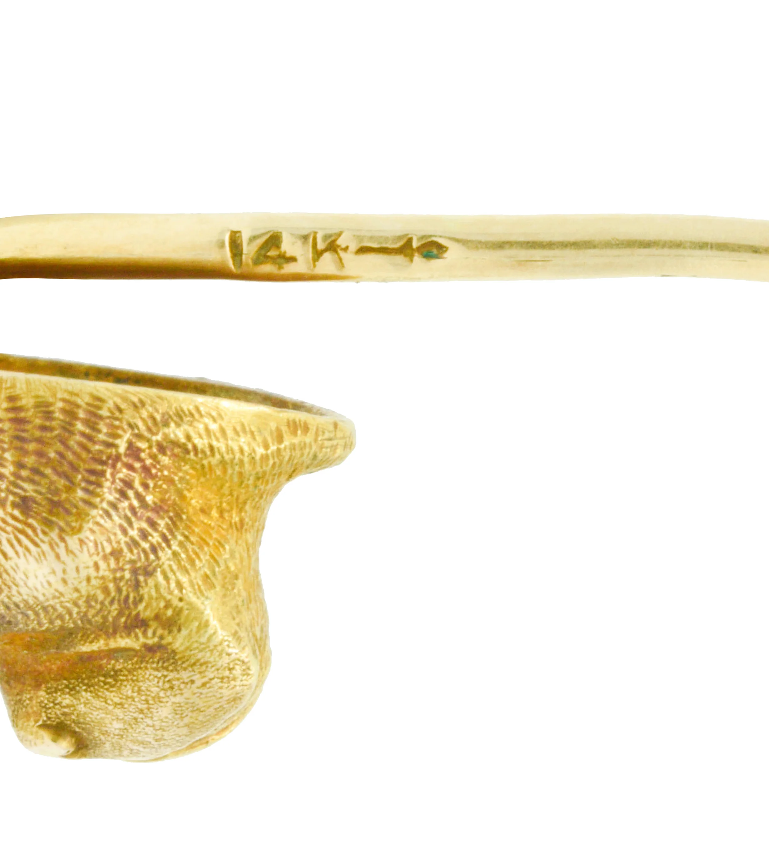 Bippart & Co. Art Nouveau Ruby 14 Karat Gold French Bulldog Stickpin - Image 5