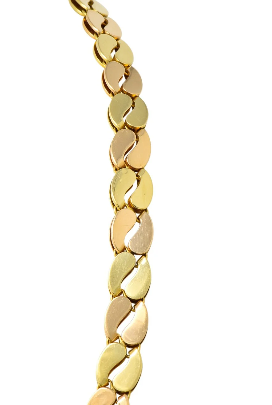 Black Starr and Frost Retro 18 Karat Two-Tone Gold Collar Link Necklace - Image 6