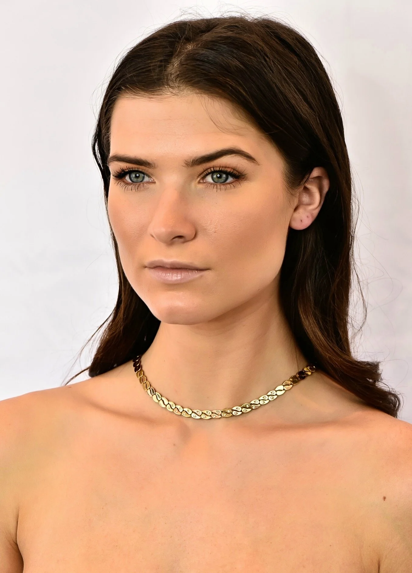 Black Starr and Frost Retro 18 Karat Two-Tone Gold Collar Link Necklace - Image 8