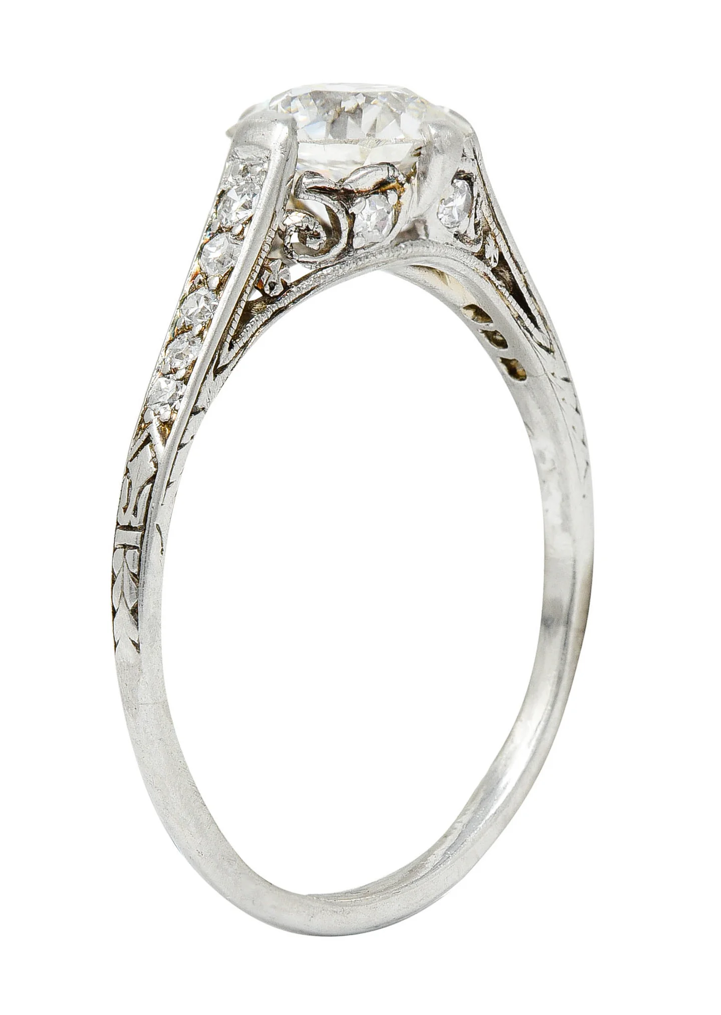 Black Starr & Frost Art Deco 1.50 CTW Diamond Platinum Engagement Ring - Image 2