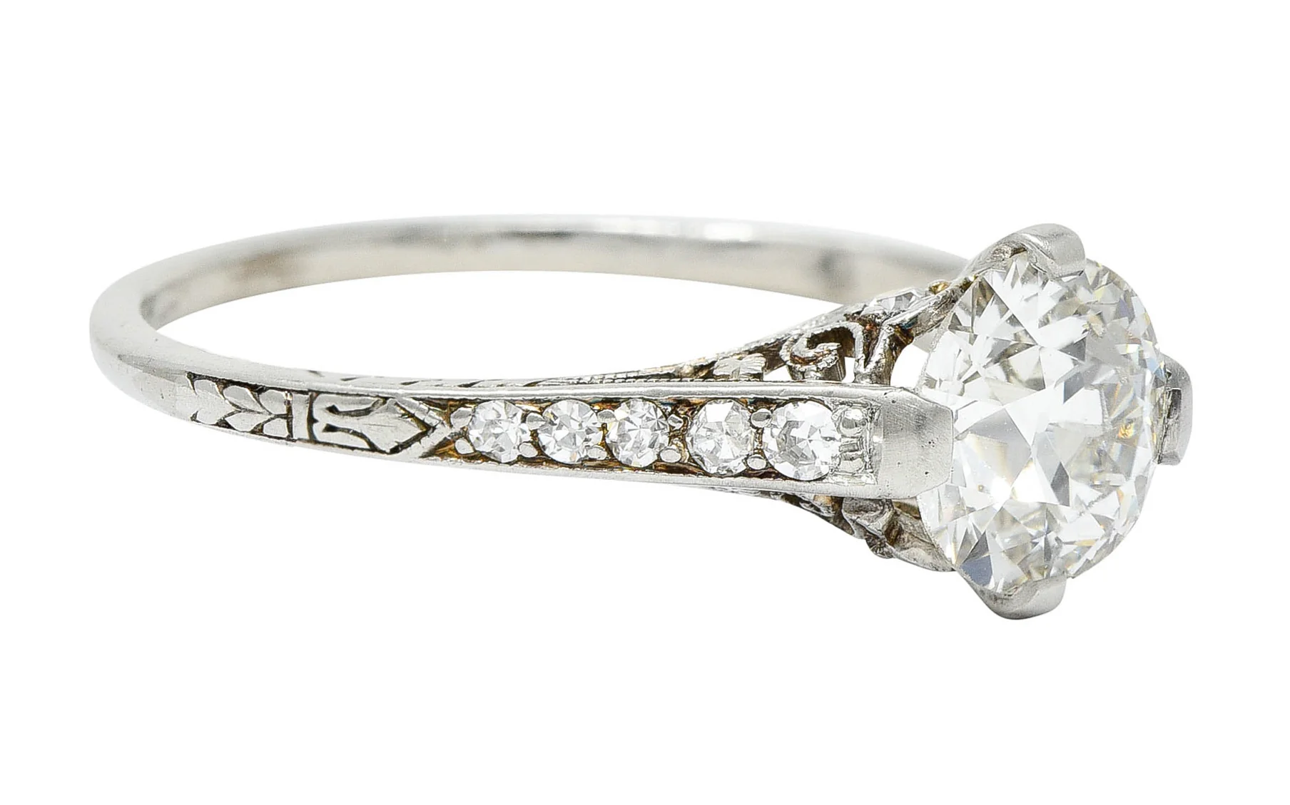Black Starr & Frost Art Deco 1.50 CTW Diamond Platinum Engagement Ring - Image 3