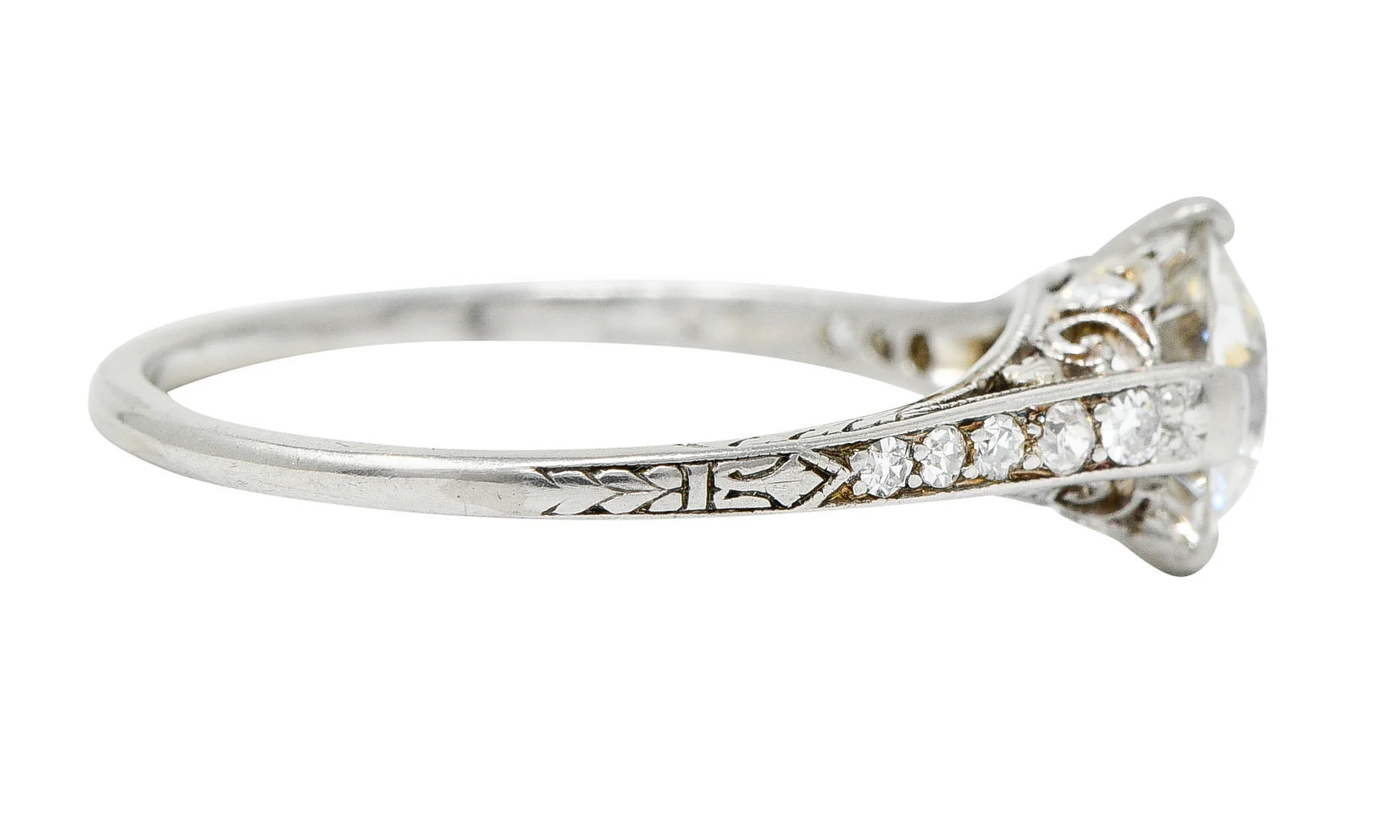 Black Starr & Frost Art Deco 1.50 CTW Diamond Platinum Engagement Ring - Image 4