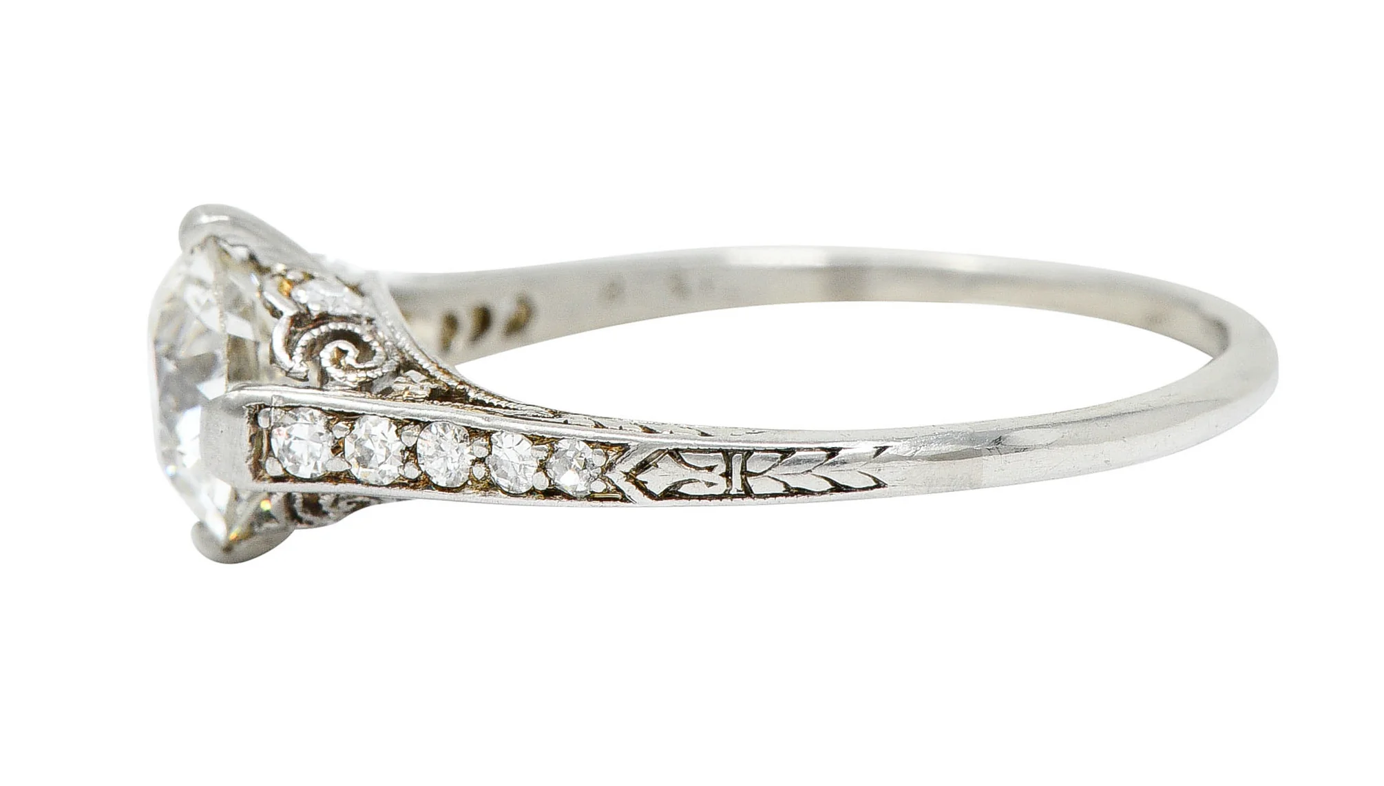 Black Starr & Frost Art Deco 1.50 CTW Diamond Platinum Engagement Ring - Image 6