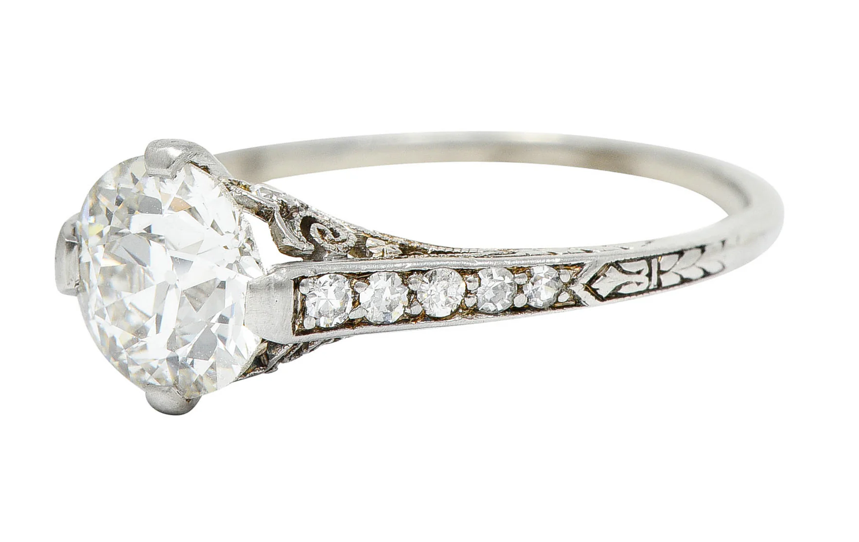 Black Starr & Frost Art Deco 1.50 CTW Diamond Platinum Engagement Ring - Image 7