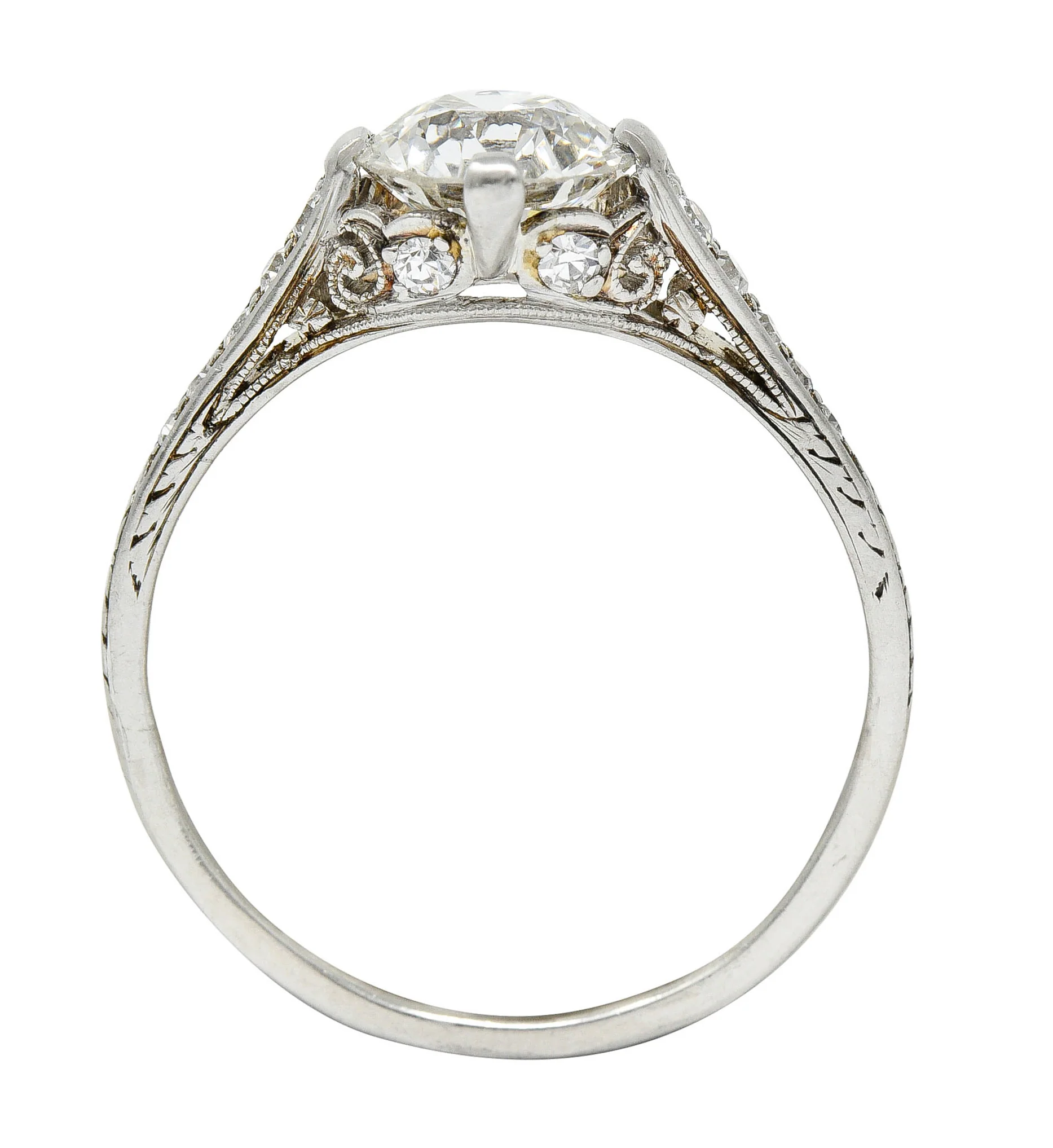 Black Starr & Frost Art Deco 1.50 CTW Diamond Platinum Engagement Ring - Image 9