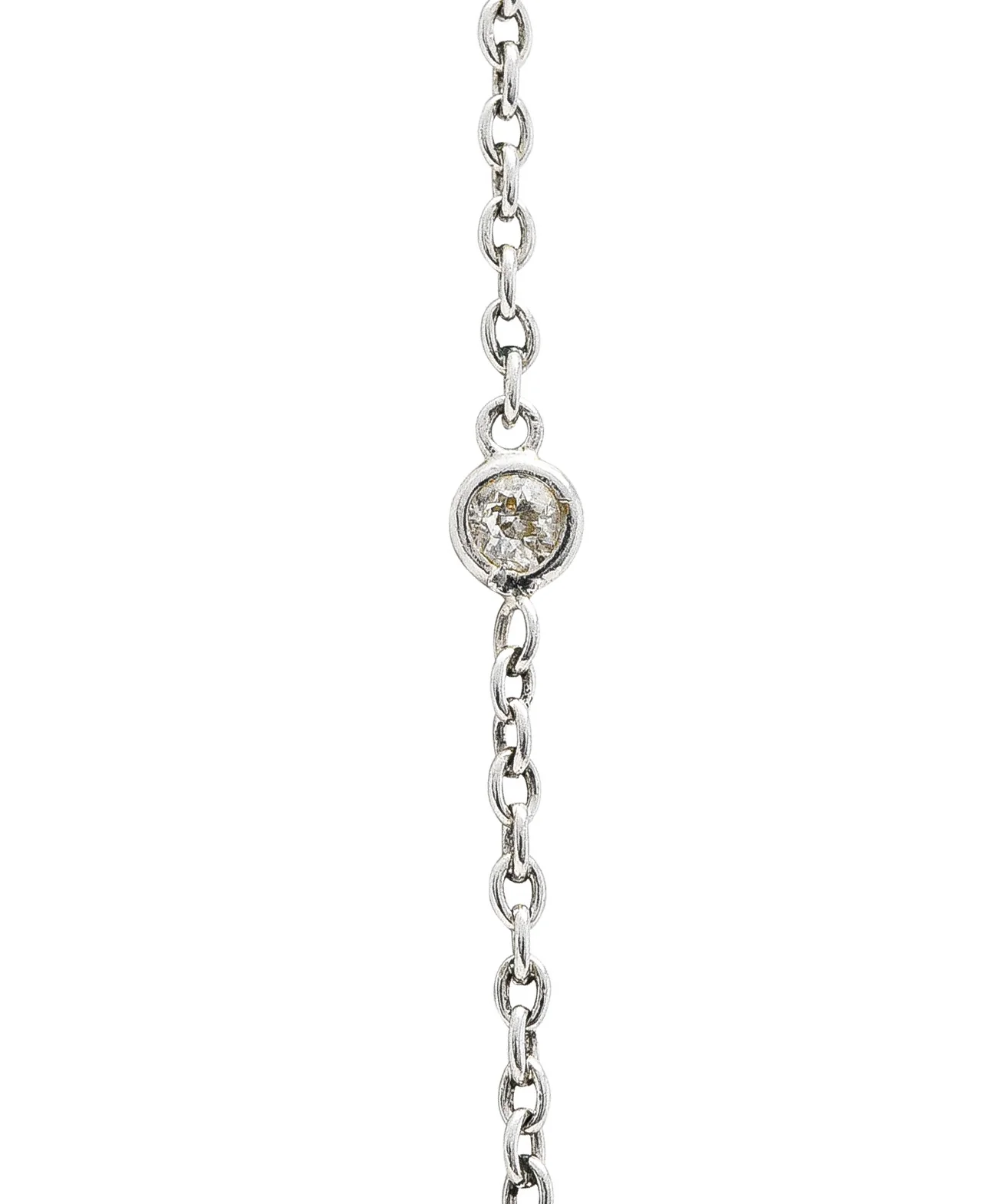 Black Starr & Frost Art Deco 1.60 CTW Diamond Carved Rock Crystal Platinum Floral Heart Antique Pendant Necklace - Image 7