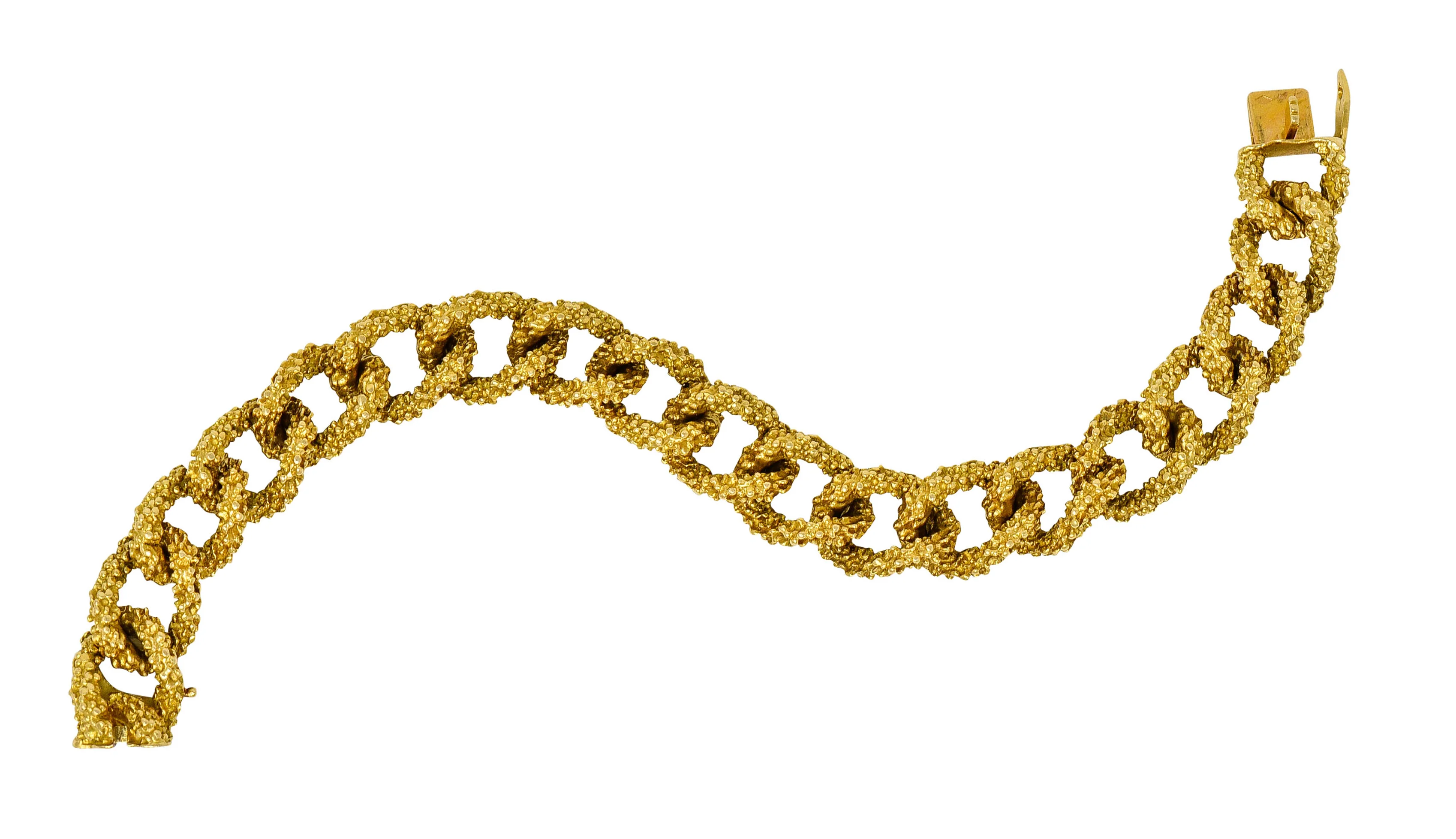 Boucheron Vintage 1960's 18 Karat Gold French Curb Link Bracelet - Image 2