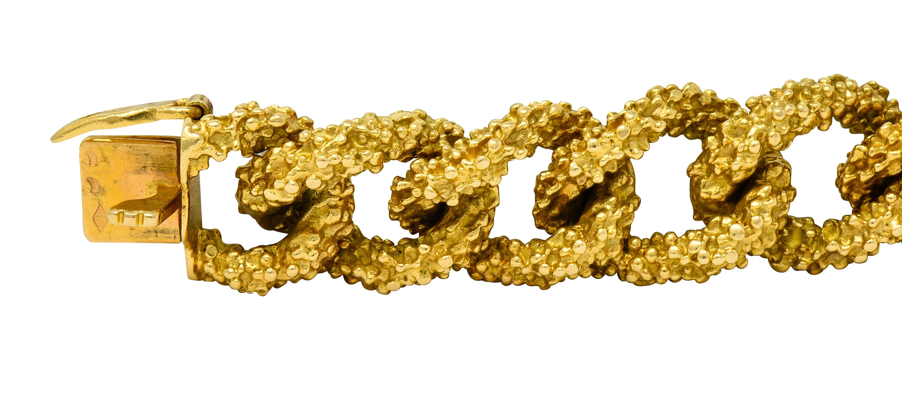 Boucheron Vintage 1960's 18 Karat Gold French Curb Link Bracelet - Image 3
