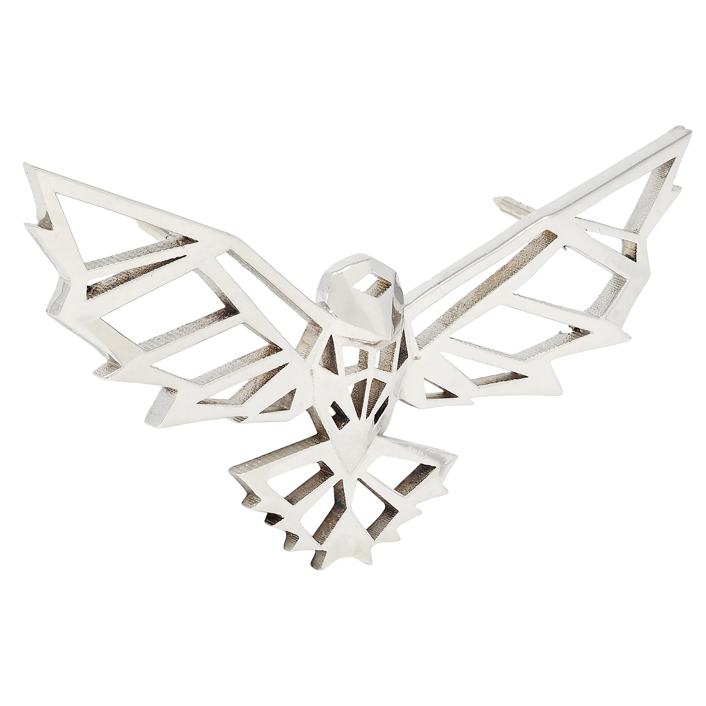 BRASH Platinum Faceted Geometric GEO Eagle Unisex Brooch Pin - Image 3