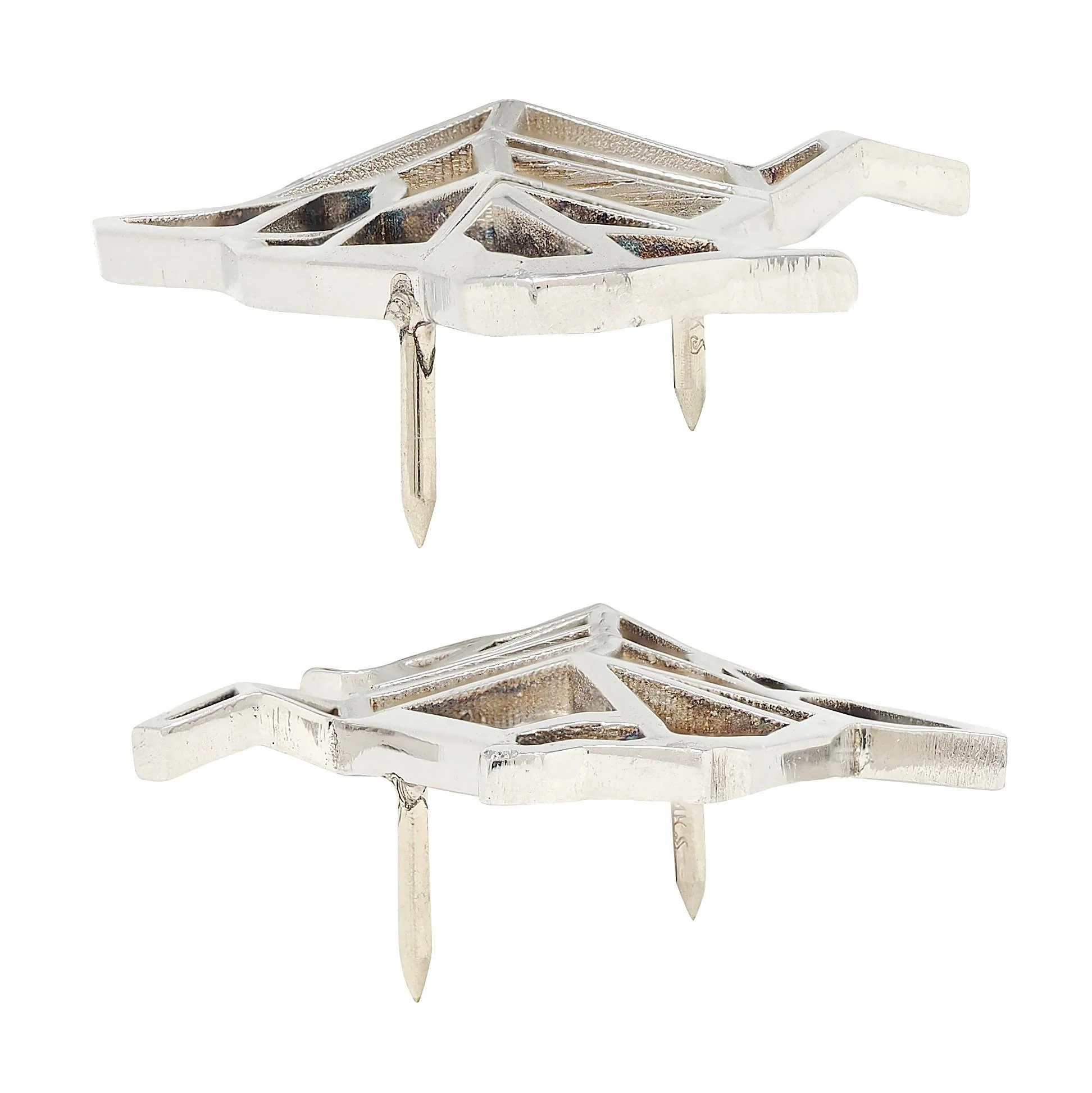 BRASH Platinum Faceted Geometric GEO Penguin Unisex Brooch Pin - Image 6