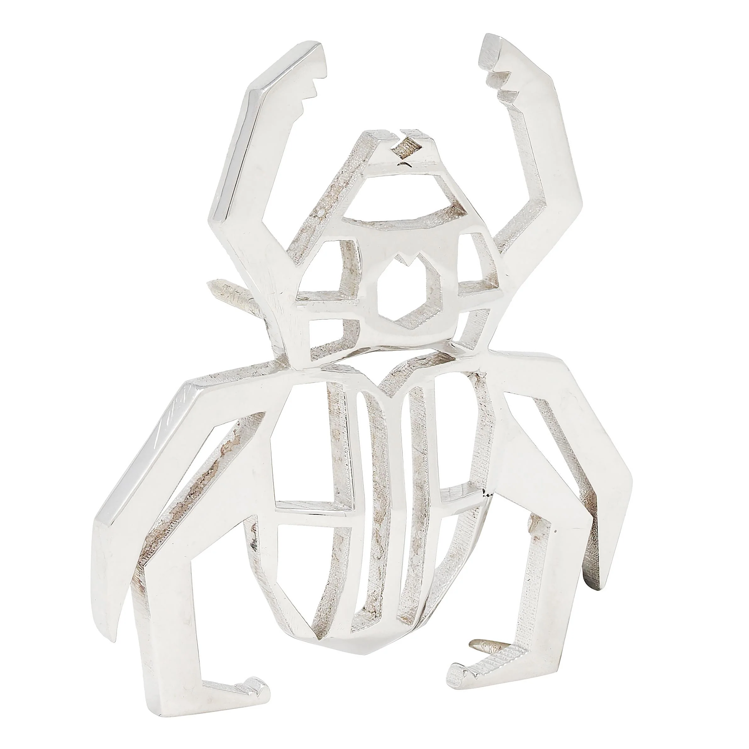 BRASH Platinum Faceted Geometric GEO Spider Unisex Brooch Pin - Image 3