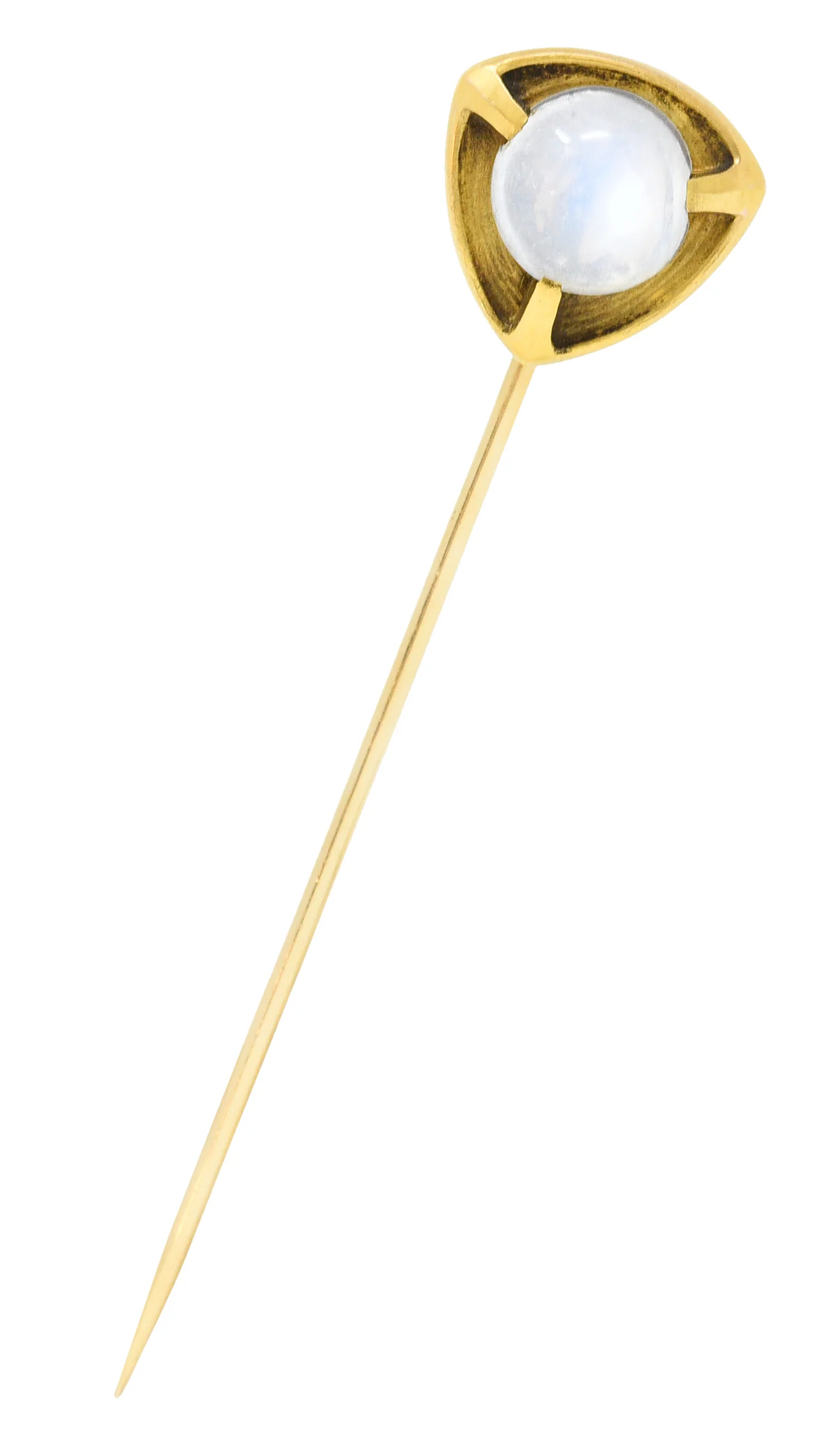 Brassler Co. Moonstone Cabochon 14 Karat Gold Stickpin - Image 2