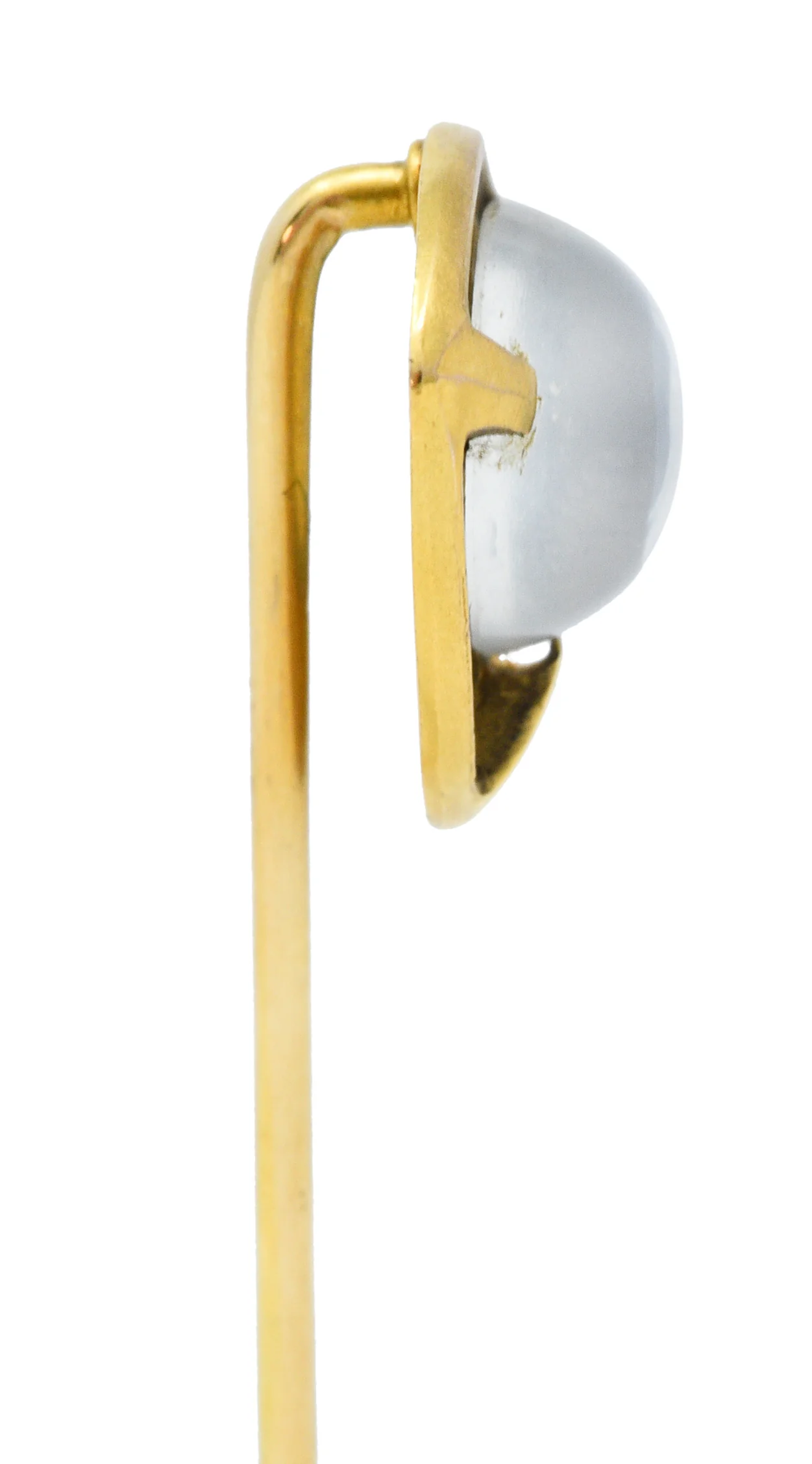 Brassler Co. Moonstone Cabochon 14 Karat Gold Stickpin - Image 3