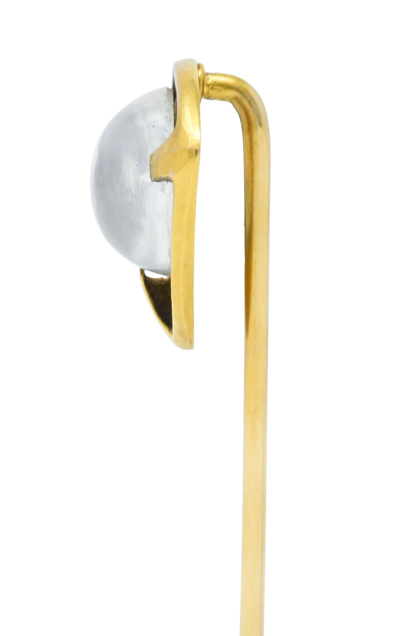 Brassler Co. Moonstone Cabochon 14 Karat Gold Stickpin - Image 5