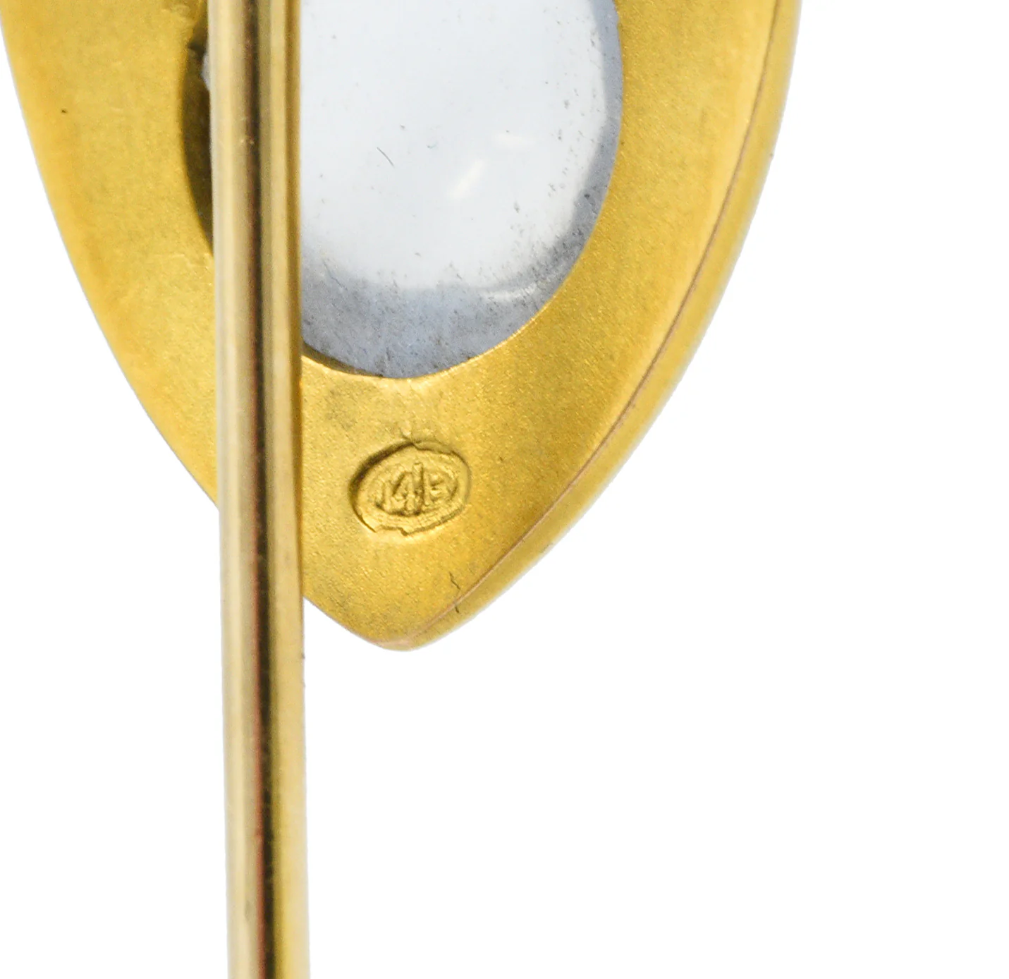 Brassler Co. Moonstone Cabochon 14 Karat Gold Stickpin - Image 6