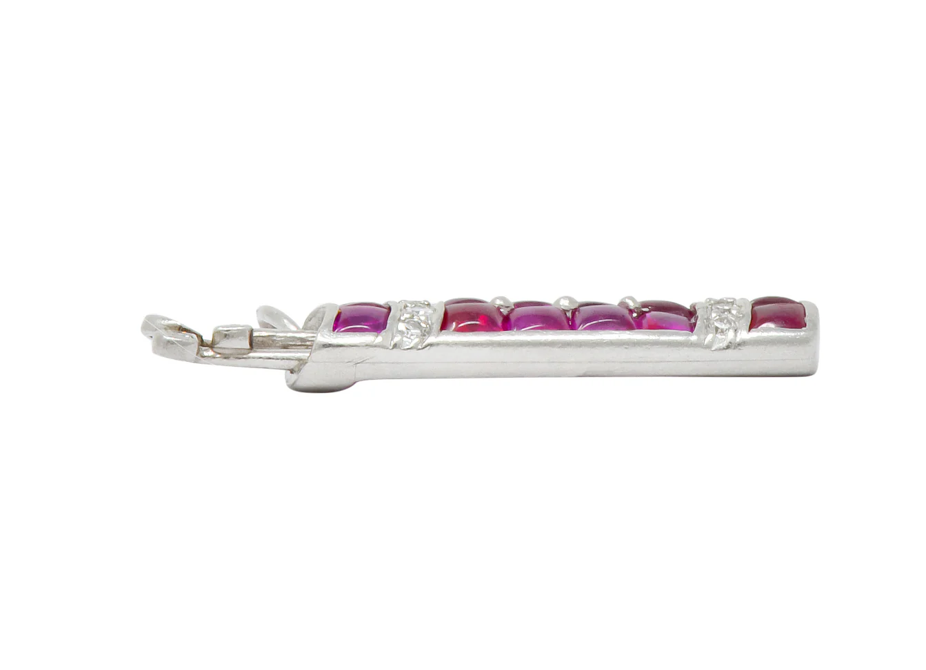 Bright Art Deco Large Ruby Diamond Platinum Golf Clubs And Bag Charm - Image 6