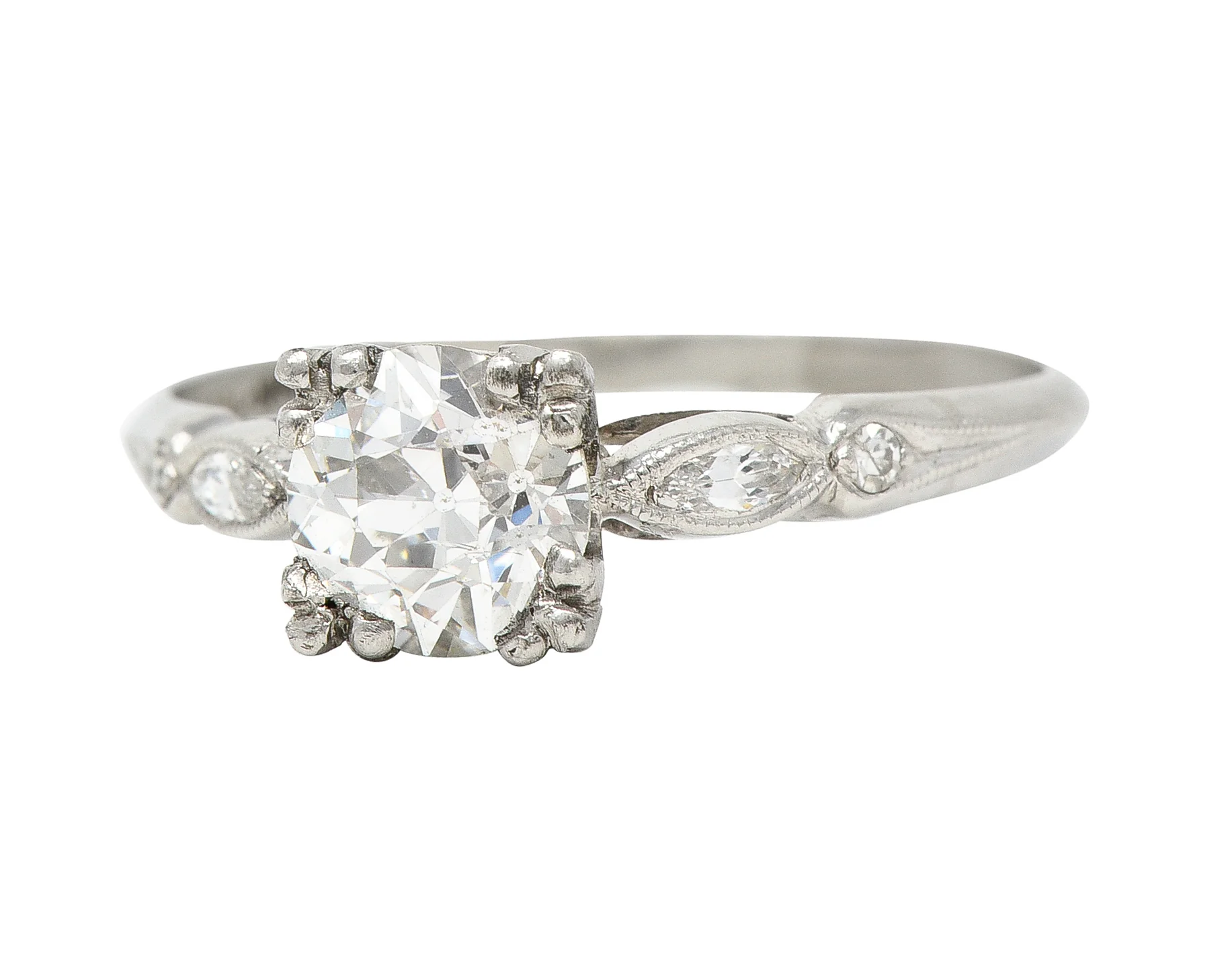 Bristol Co. Retro 1.27 CTW Old European Diamond Platinum Vintage Engagement Ring - Image 6