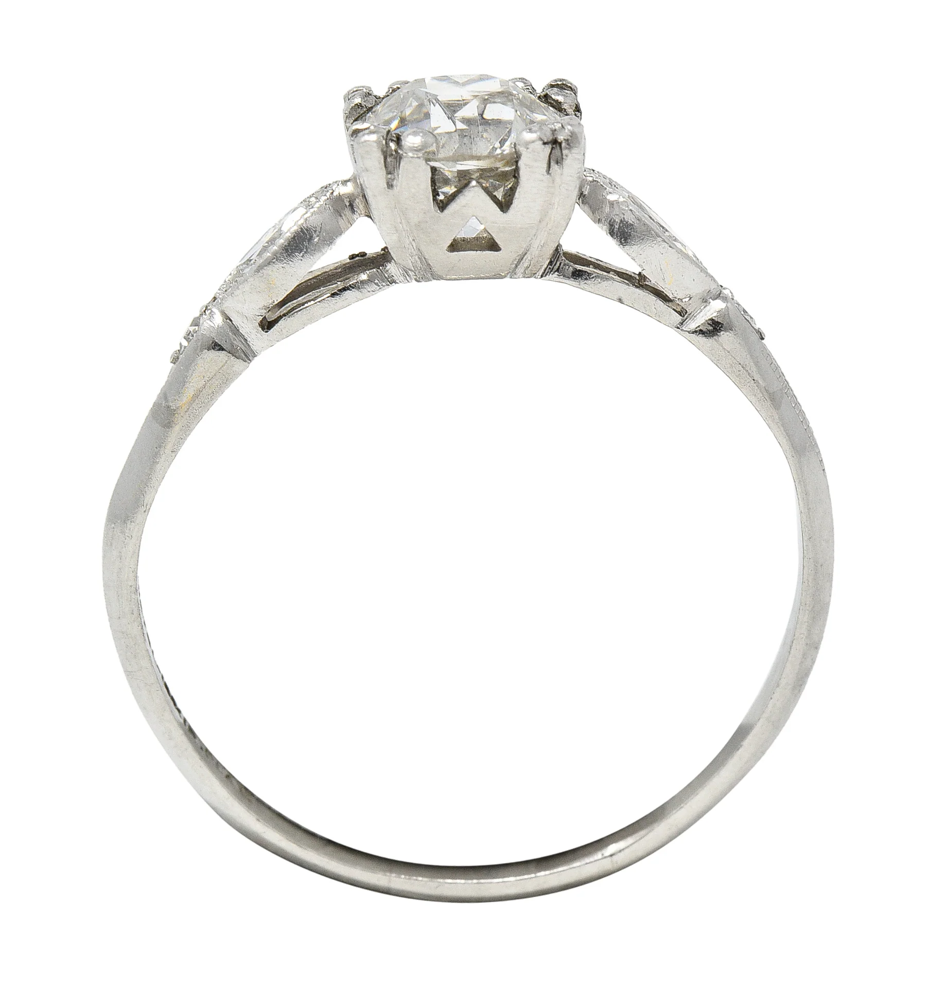 Bristol Co. Retro 1.27 CTW Old European Diamond Platinum Vintage Engagement Ring - Image 7