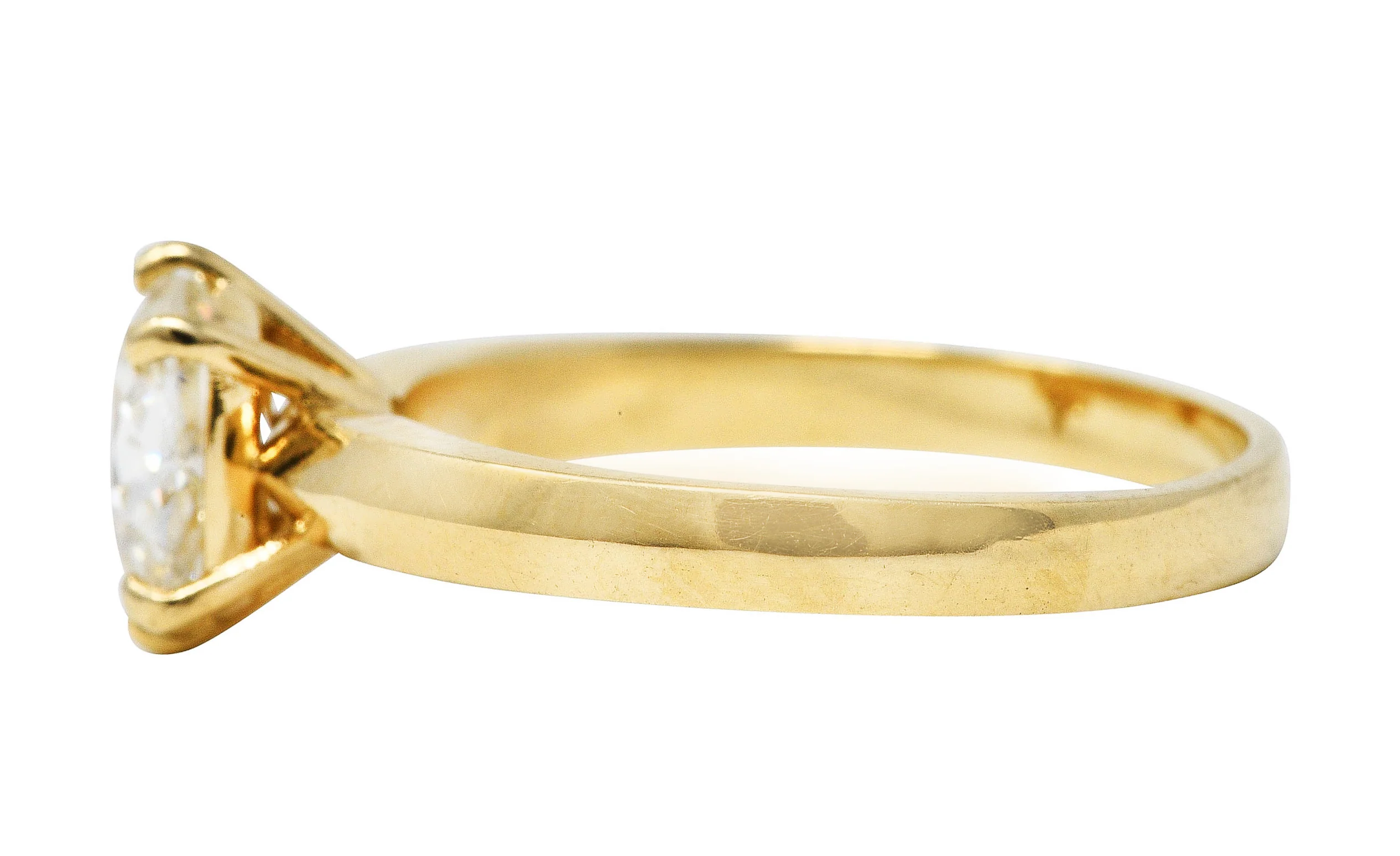 British 0.87 CTW Old Mine Diamond 14 Karat Gold Solitaire Engagement Ring - Image 5