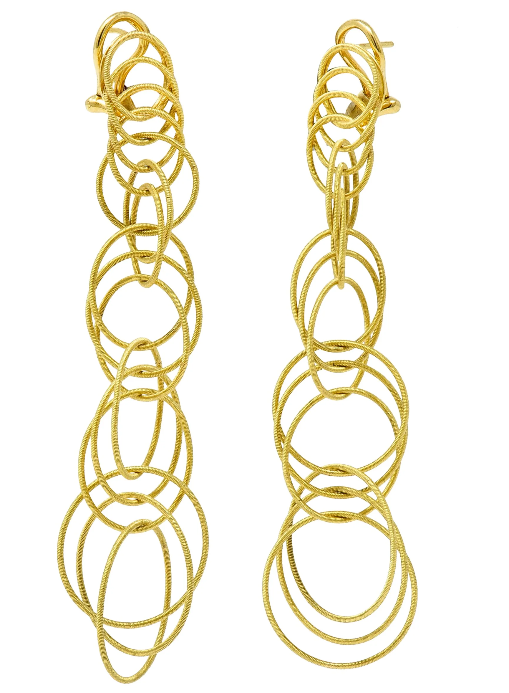 Buccellati 18 Karat Gold Hawaii Waikiki Circle Long Pendant Earrings - Image 2
