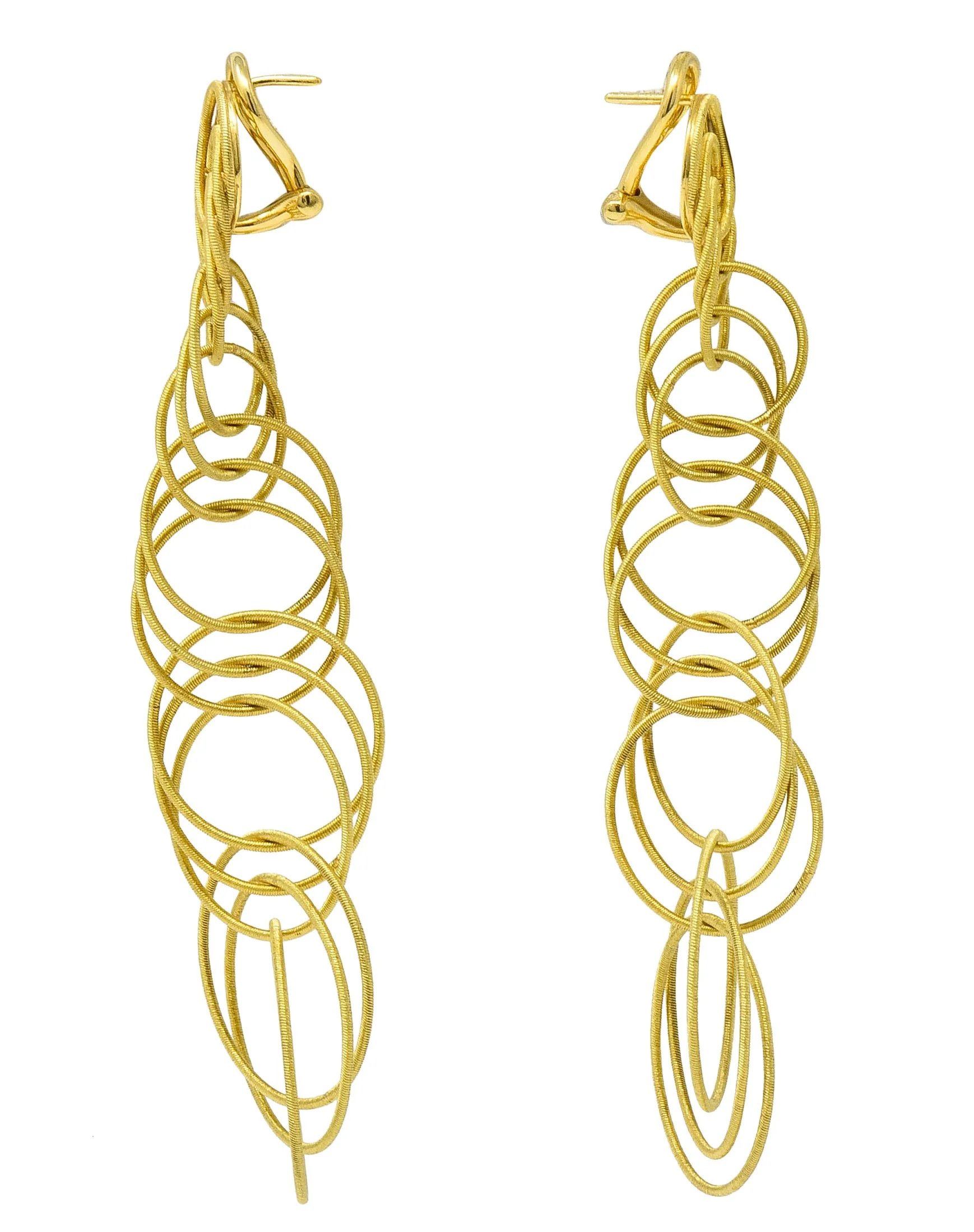 Buccellati 18 Karat Gold Hawaii Waikiki Circle Long Pendant Earrings - Image 3