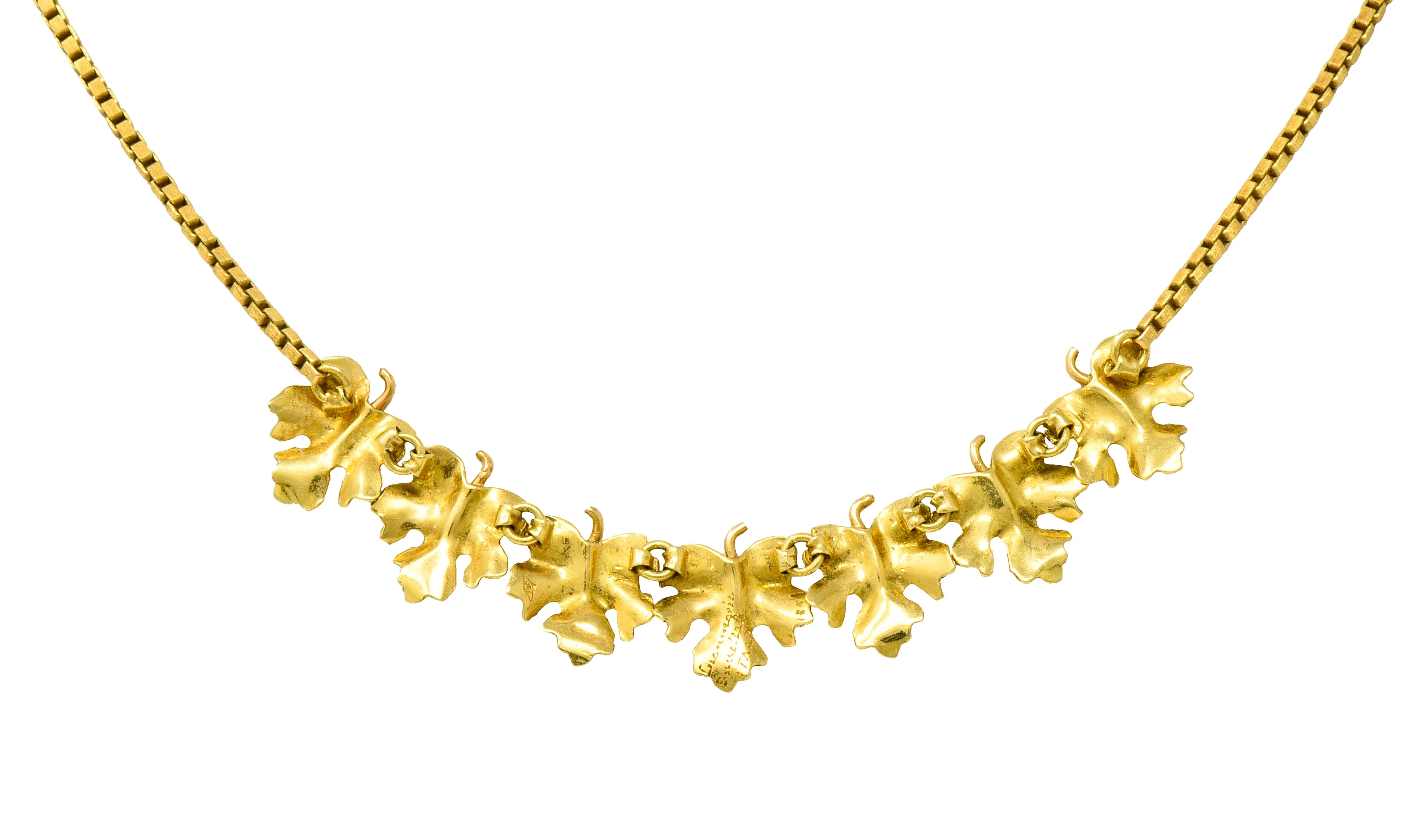 Buccellati 18 Karat Two-Tone Gold Italian Grape Leaf Necklace - Image 6