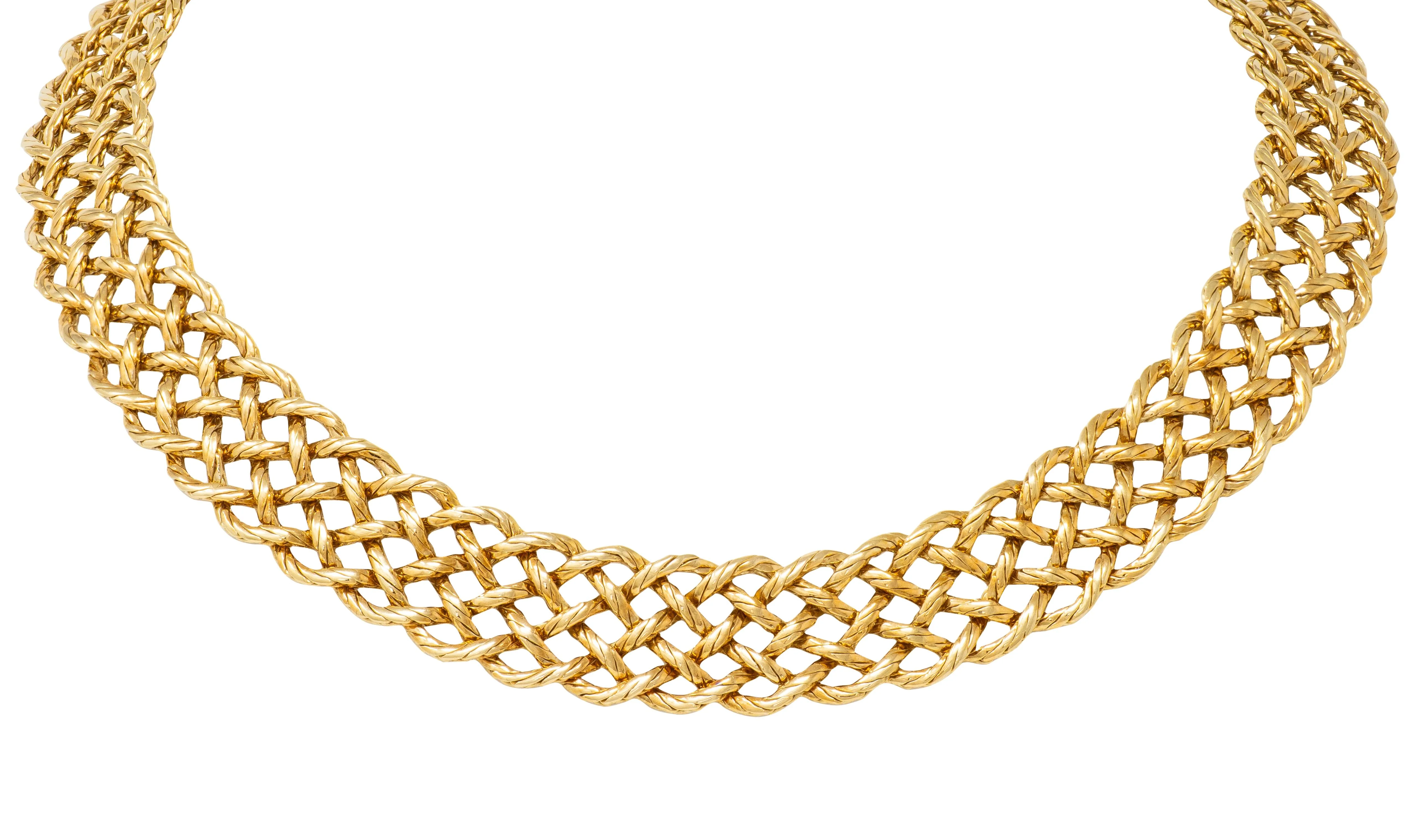 Buccellati 18 Karat Yellow Gold Contemporary Woven Crepe De Chine Collar Necklace - Image 5