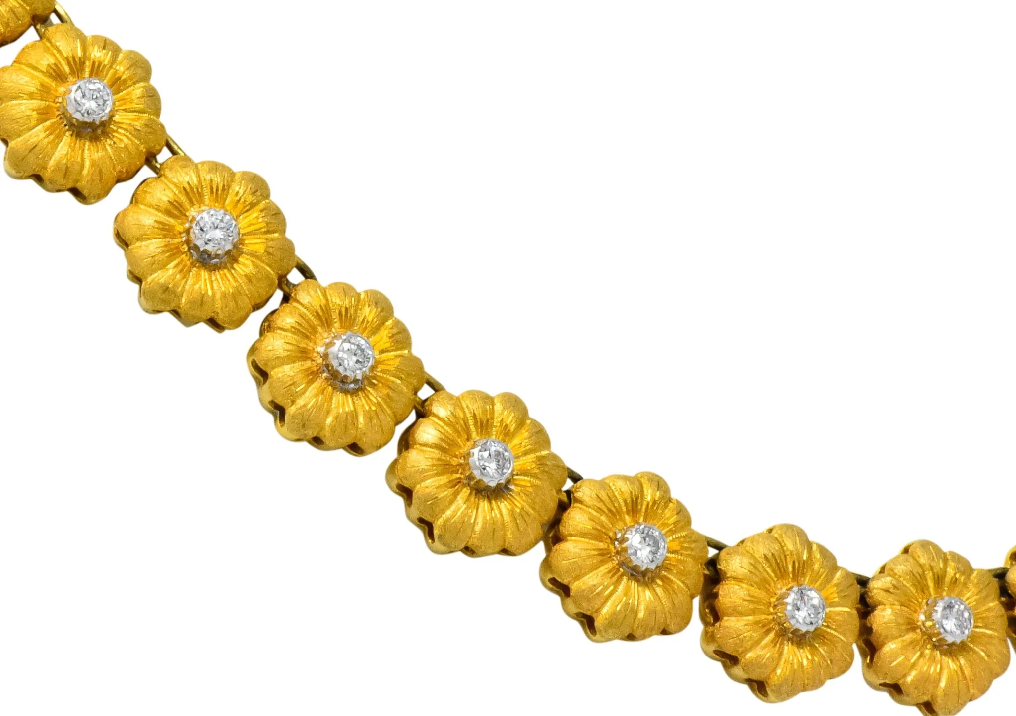 Buccellati 1970's Diamond 18 Karat Gold Flower Necklace - Image 5