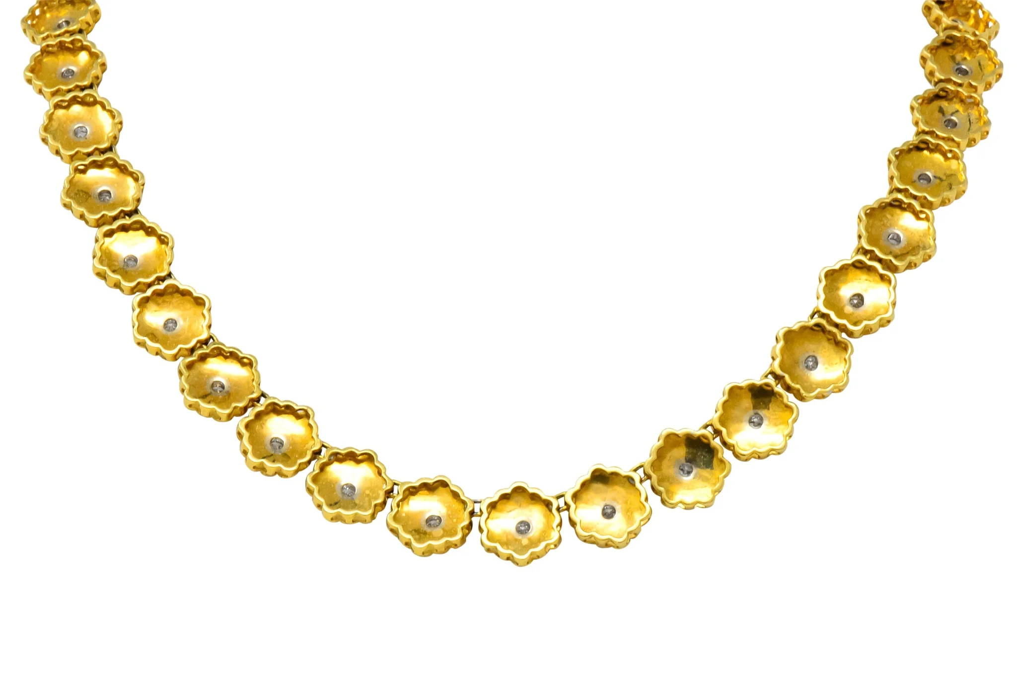 Buccellati 1970's Diamond 18 Karat Gold Flower Necklace - Image 7
