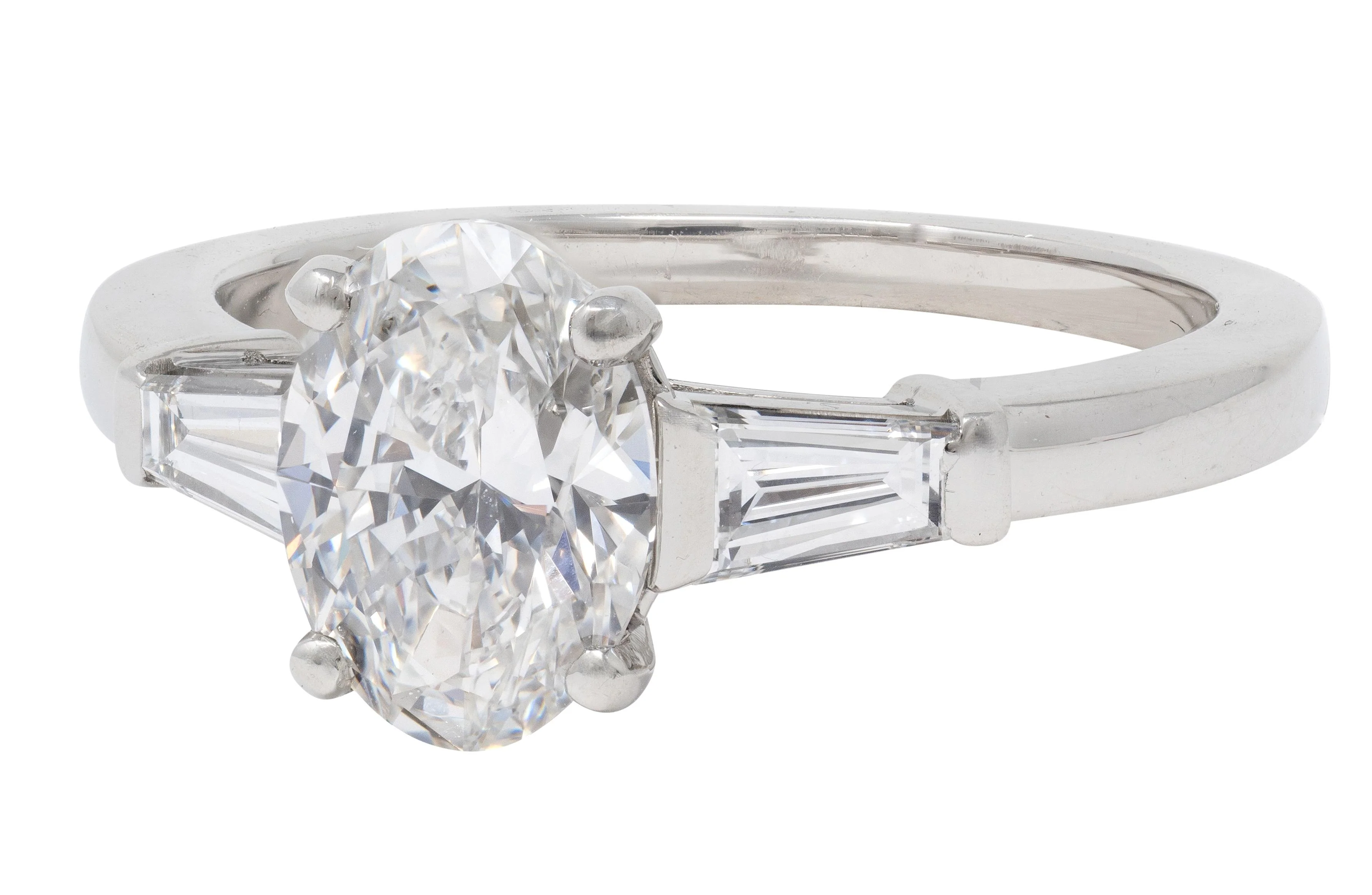 Bulgari 1.36 CTW Oval Cut Diamond Platinum Contemporary Engagement Ring GIA - Image 7