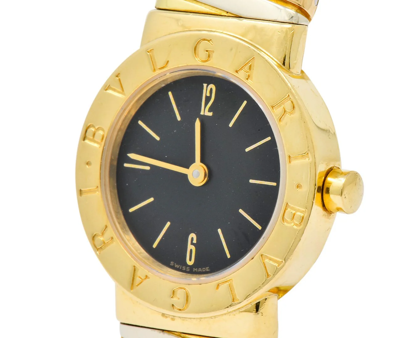 Bulgari 18 Karat Tri-Color Gold Tubogas Serpenti Flex Band Quartz Wrist Watch - Image 2