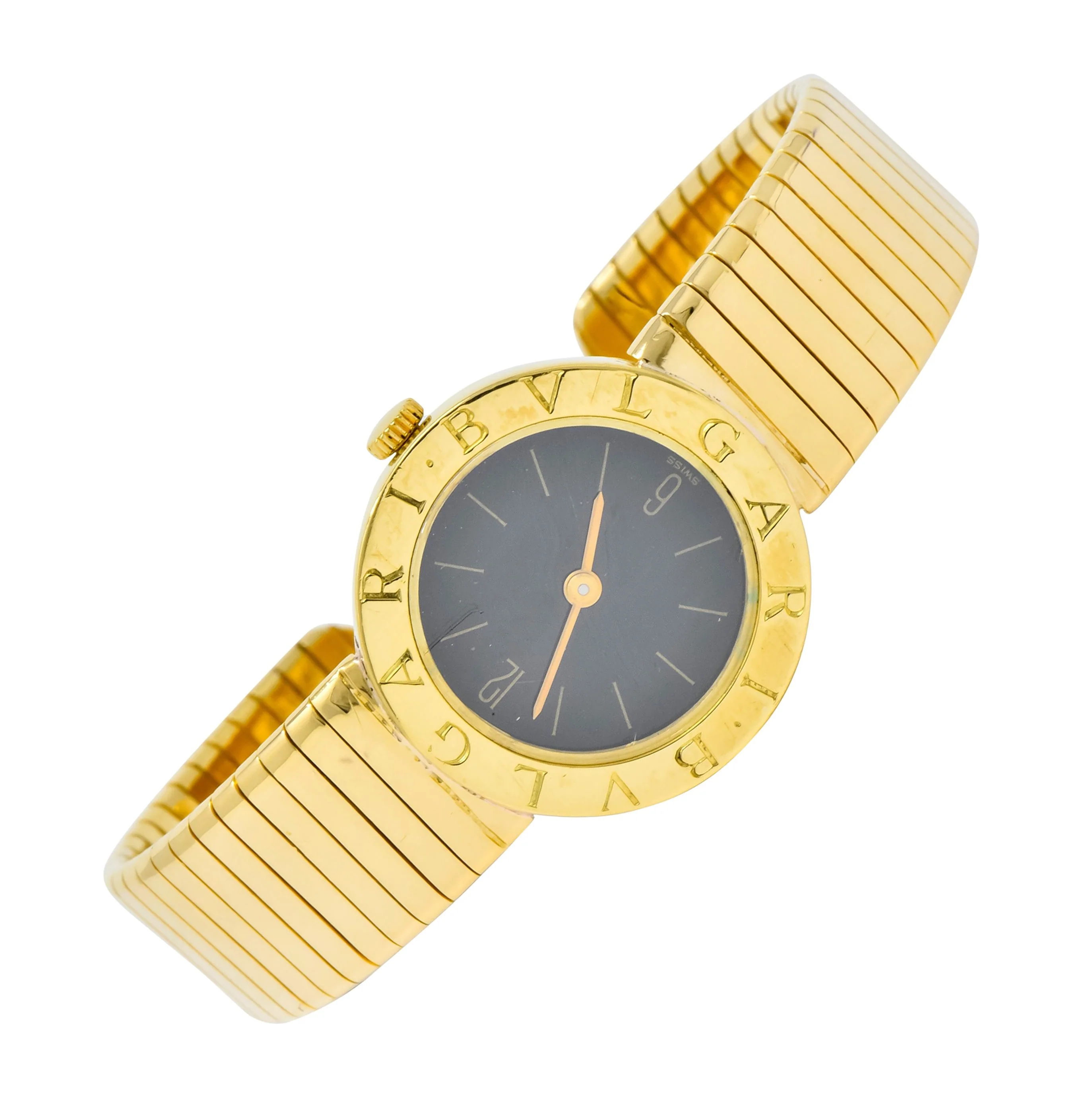 Bulgari 18 Karat Yellow Gold Tubogas Serpenti Flex Band Wrist Watch