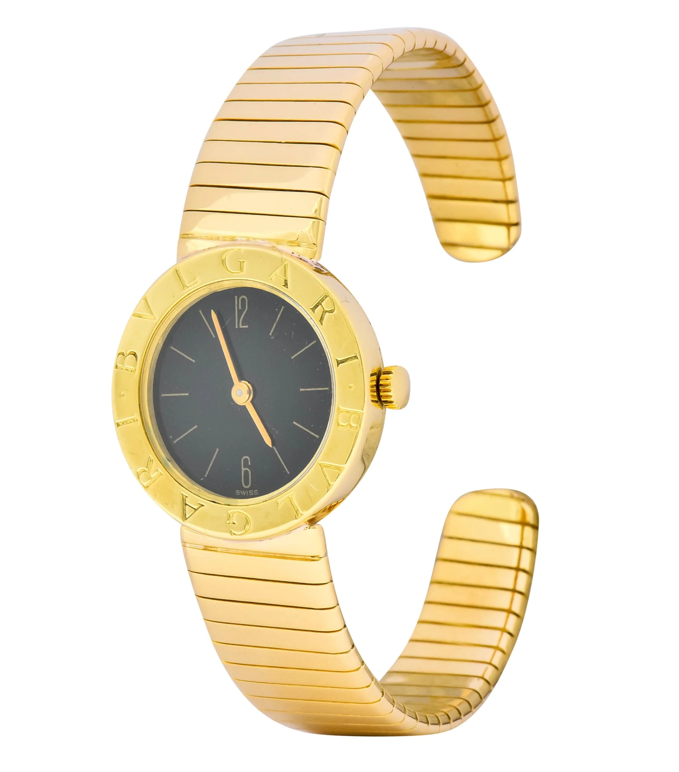 Bulgari 18 Karat Yellow Gold Tubogas Serpenti Flex Band Wrist Watch - Image 11