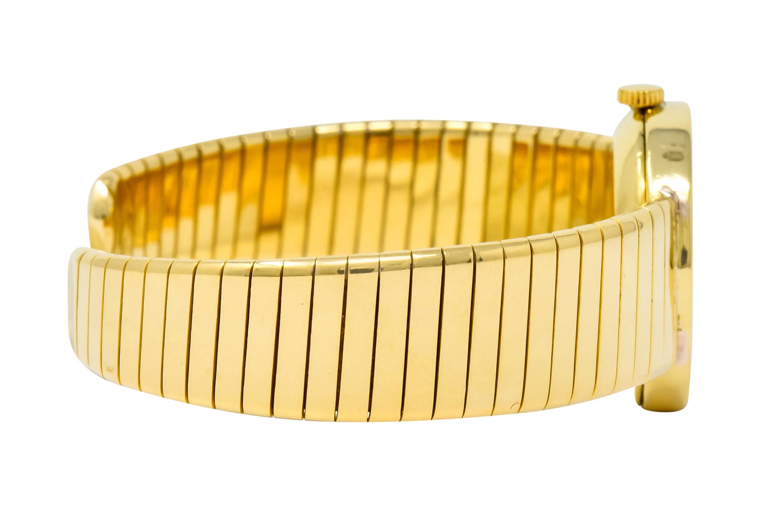 Bulgari 18 Karat Yellow Gold Tubogas Serpenti Flex Band Wrist Watch - Image 4