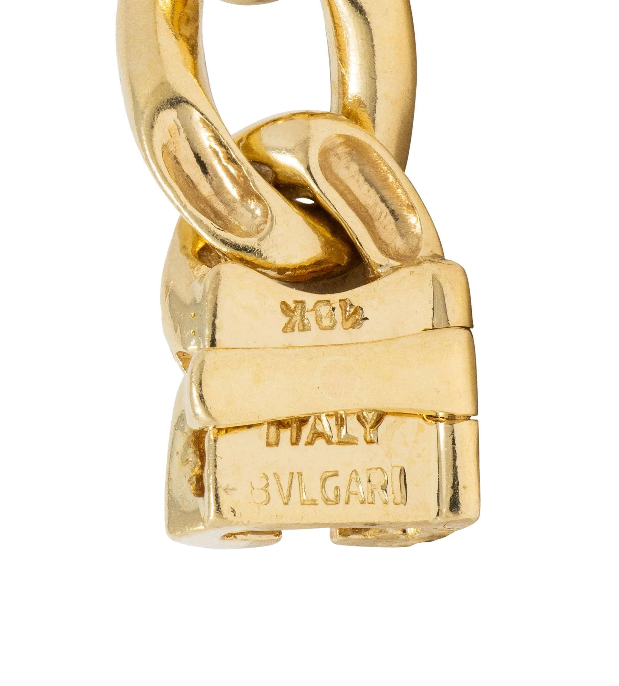Bulgari 1970's 8.60 CTW Diamond 18 Karat Yellow Gold Vintage Curb Link Chain Necklace - Image 8