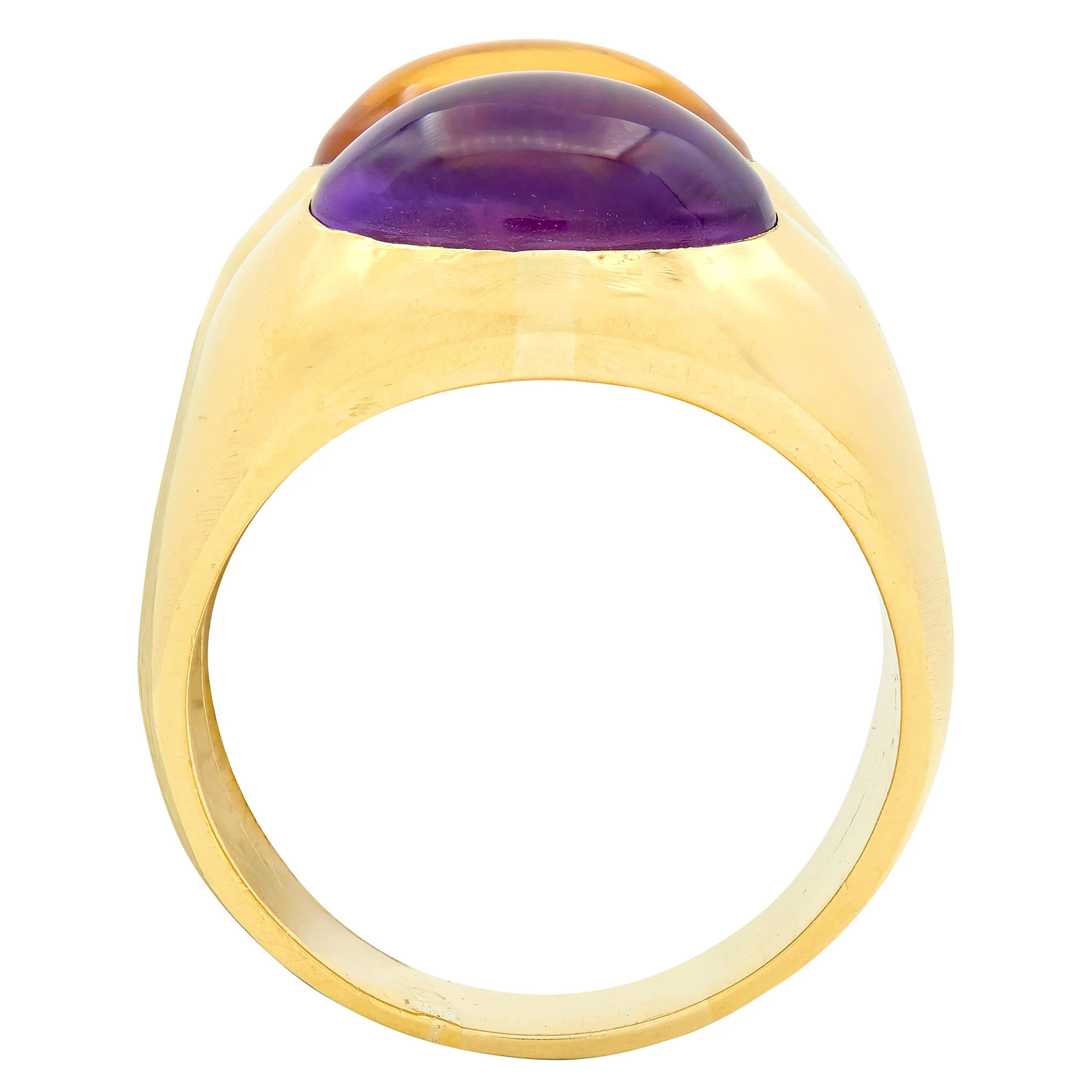 Bulgari 1980's Amethyst Citrine 18 Karat Yellow Gold Vintage Doppio Ring - Image 6