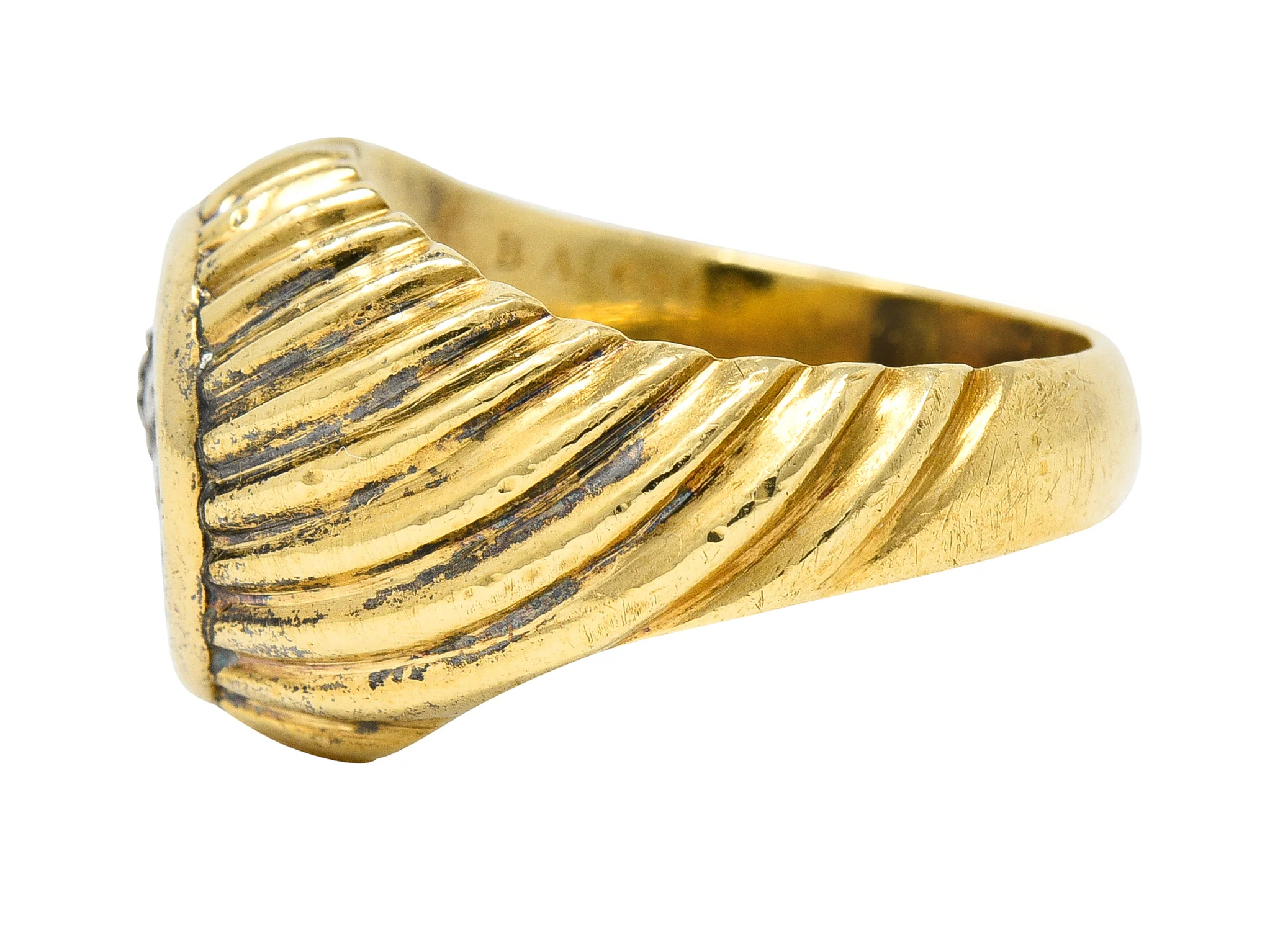 Bulgari 1980's Ancient Coin 18 Karat Yellow Gold Greek Bust Cameo Vintage Signet Ring - Image 5