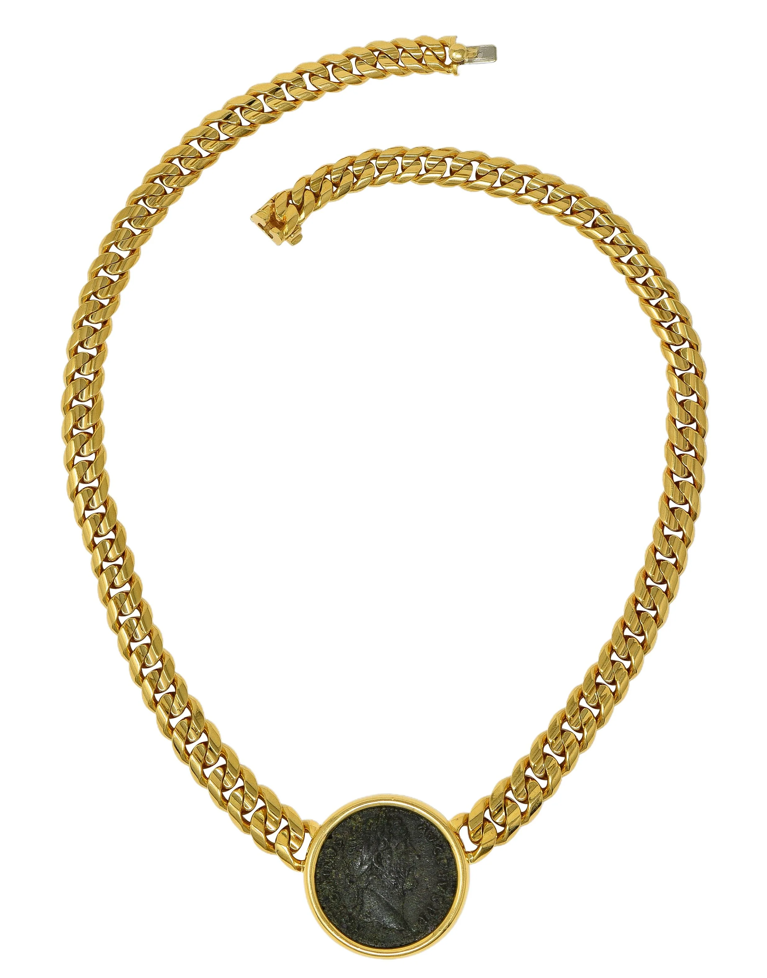 Bulgari 1980's Ancient Coin 18 Karat Yellow Gold Monete Roman Emperor Vintage Collar Necklace - Image 3