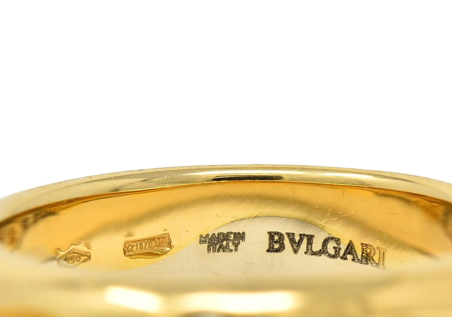 Bulgari 1990's 18 Karat Two-Tone Yellow White Gold Onda Vintage Band Ring - Image 4