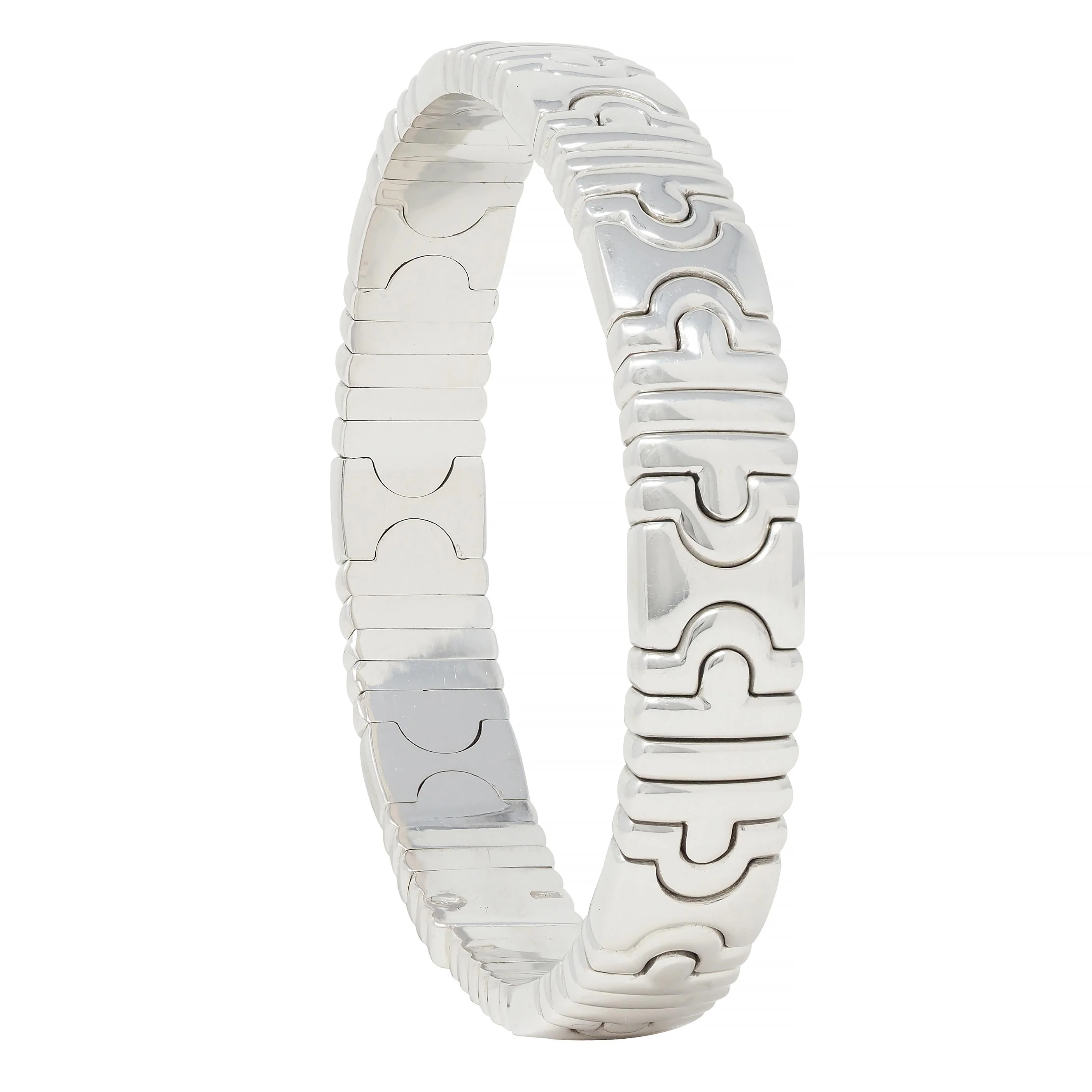 Bulgari 1990s 18 Karat White Gold Parentesi Vintage Cuff Bracelet - Image 9