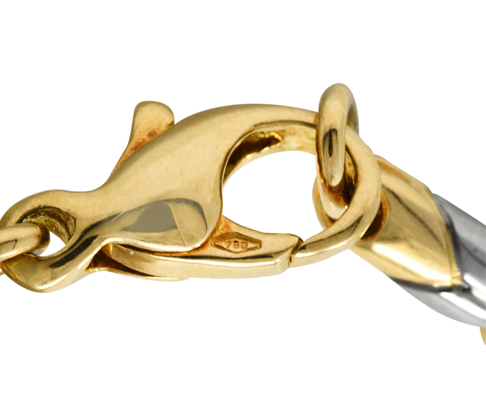 Bulgari 1990's 18 Karat Yellow Gold Stainless Steel Unisex Passo Doppio Chevron Chain Vintage Necklace - Image 7