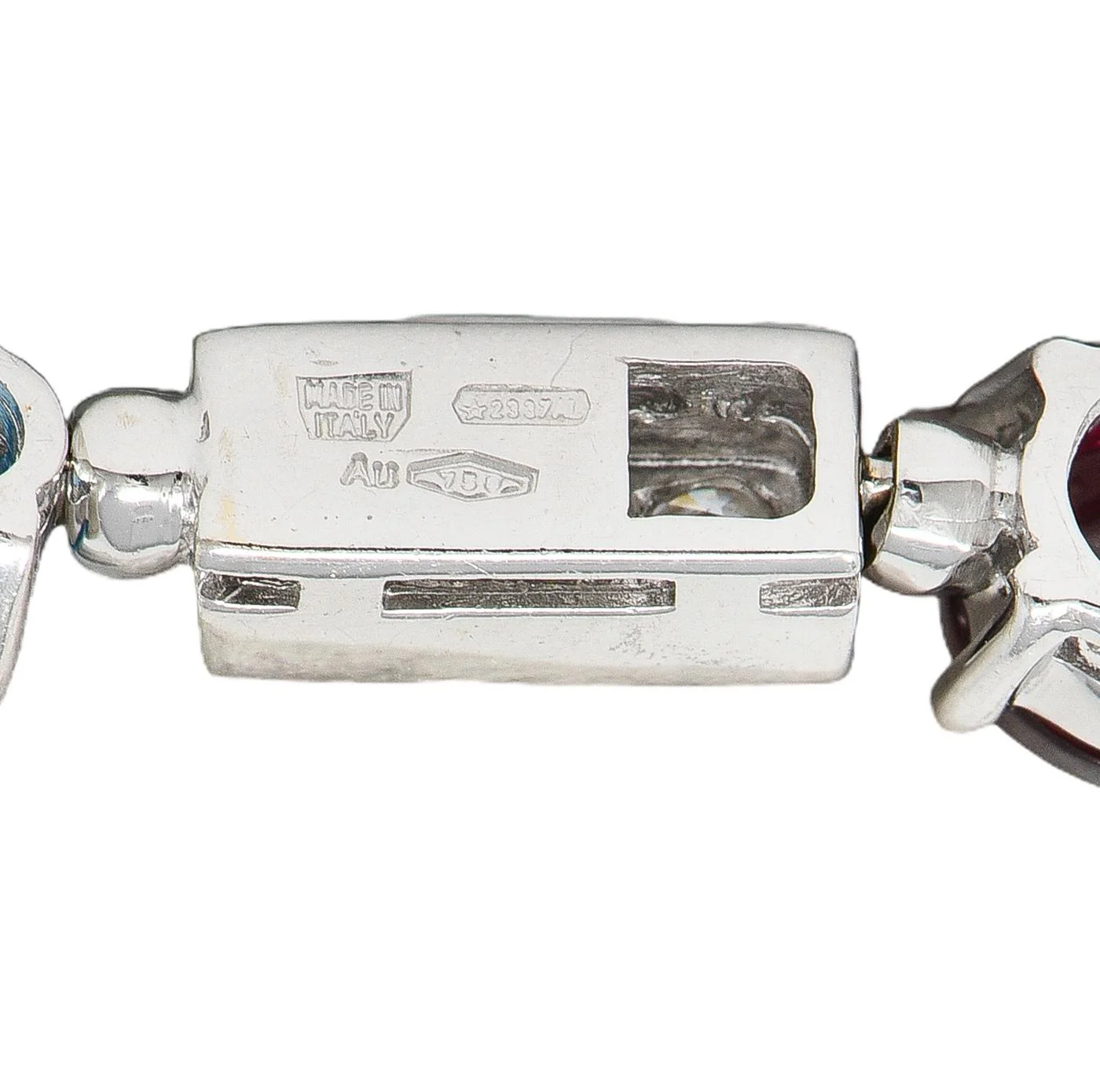 Bulgari 2000's Multi-Gem Diamond 18 Karat White Gold Allegra Drop Station Necklace - Image 9