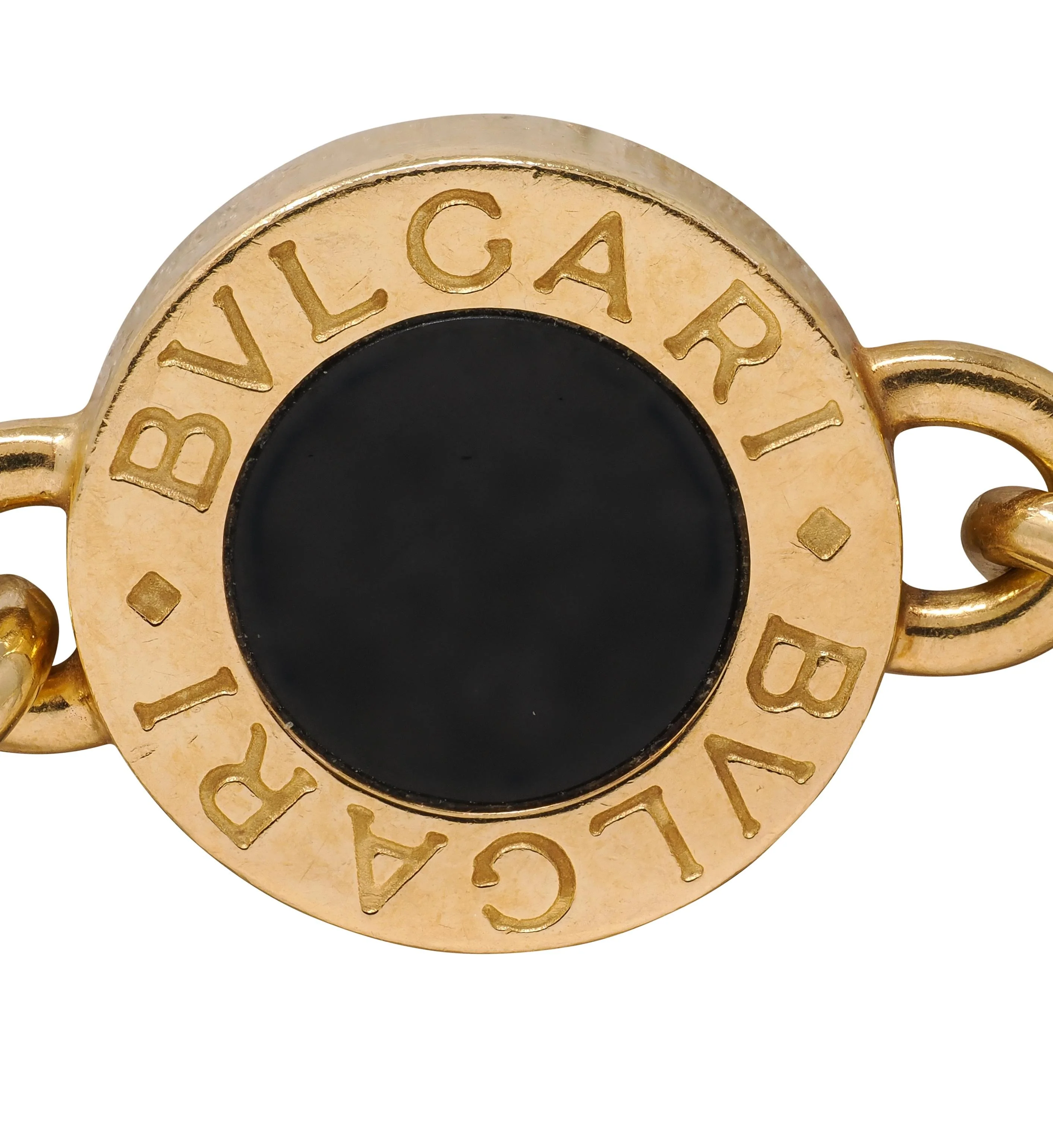 Bulgari 2000's Onyx 18 Karat Yellow Gold Station Necklace - Image 7
