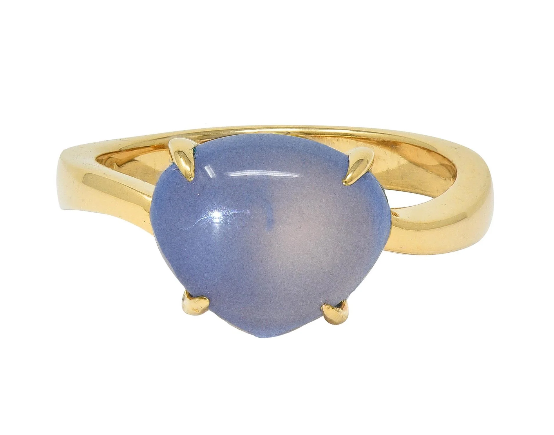 Bulgari 2005 Gray Moonstone Cabochon 18 Karat Yellow Gold Vintage Ring - Image 2