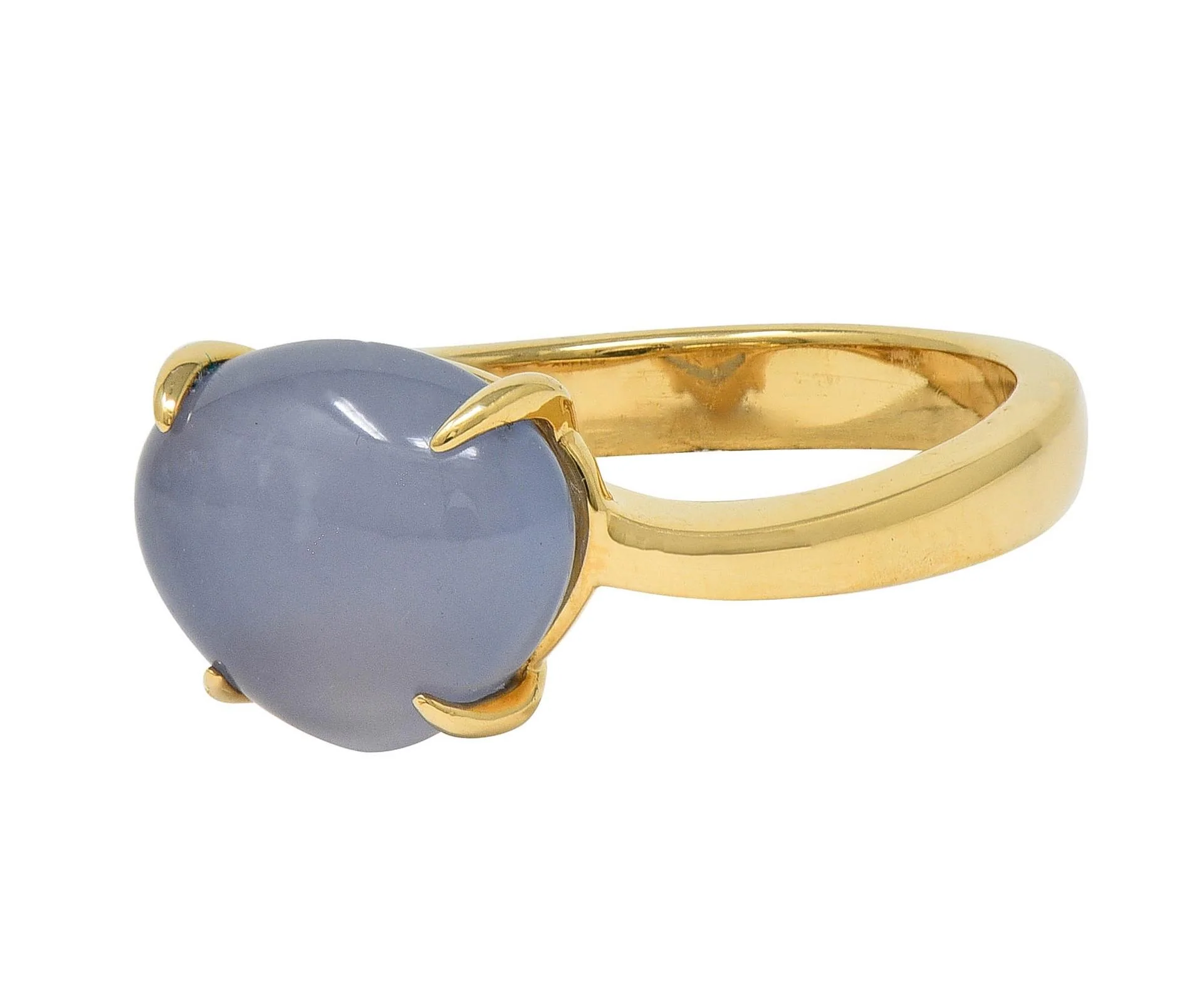 Bulgari 2005 Gray Moonstone Cabochon 18 Karat Yellow Gold Vintage Ring - Image 7