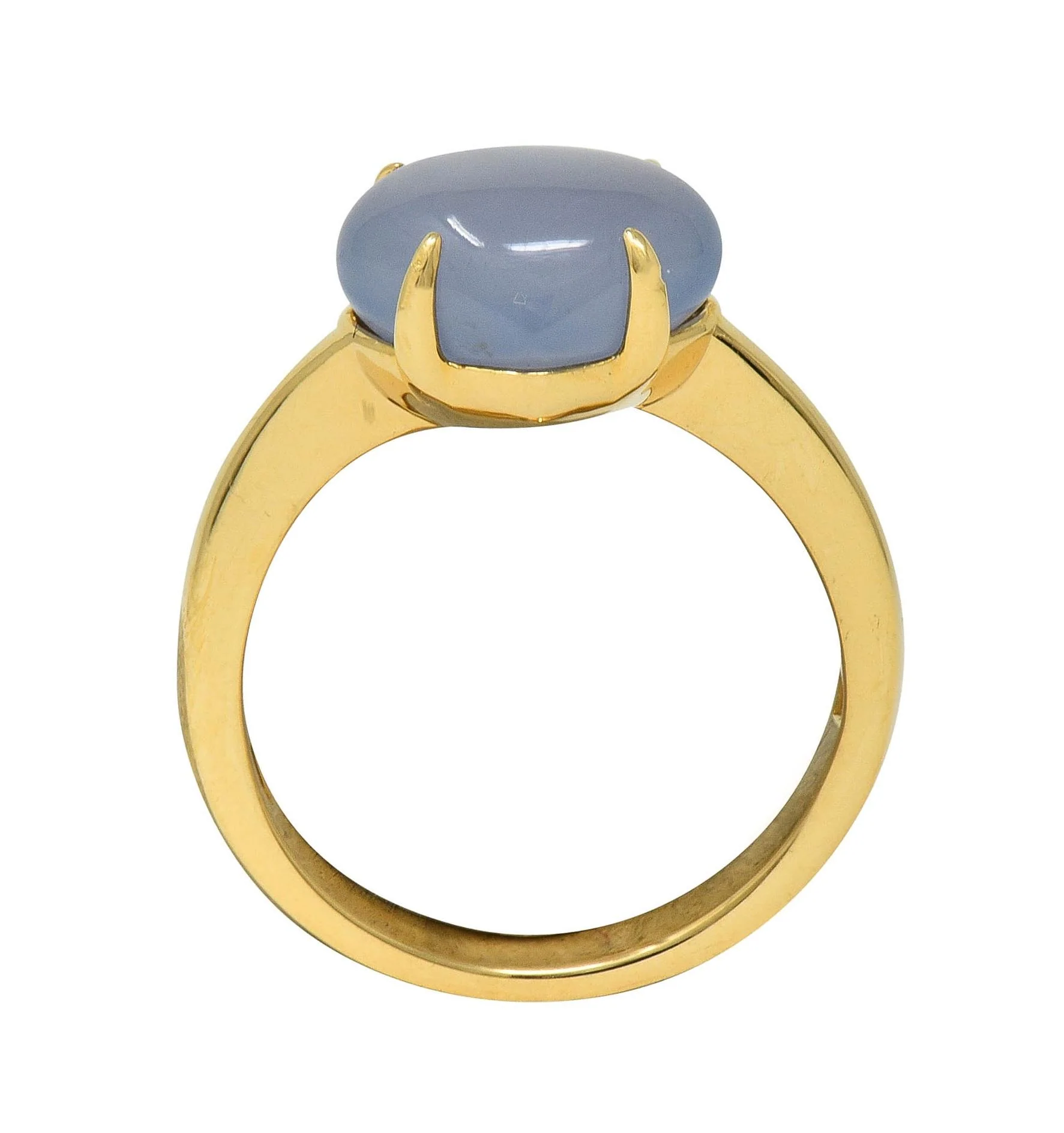 Bulgari 2005 Gray Moonstone Cabochon 18 Karat Yellow Gold Vintage Ring - Image 9
