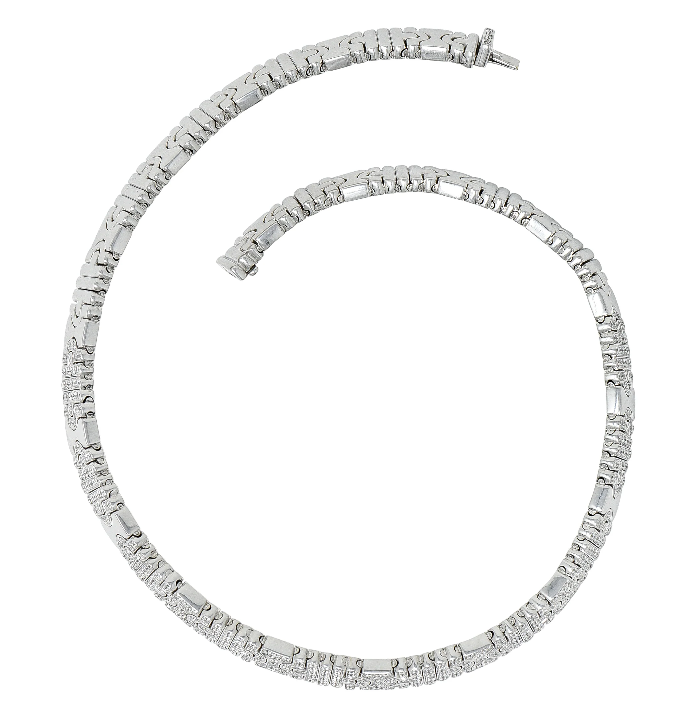 Bulgari 4.00 CTW Diamond 18 Karat White Gold Parentesi Collar Necklace - Image 2